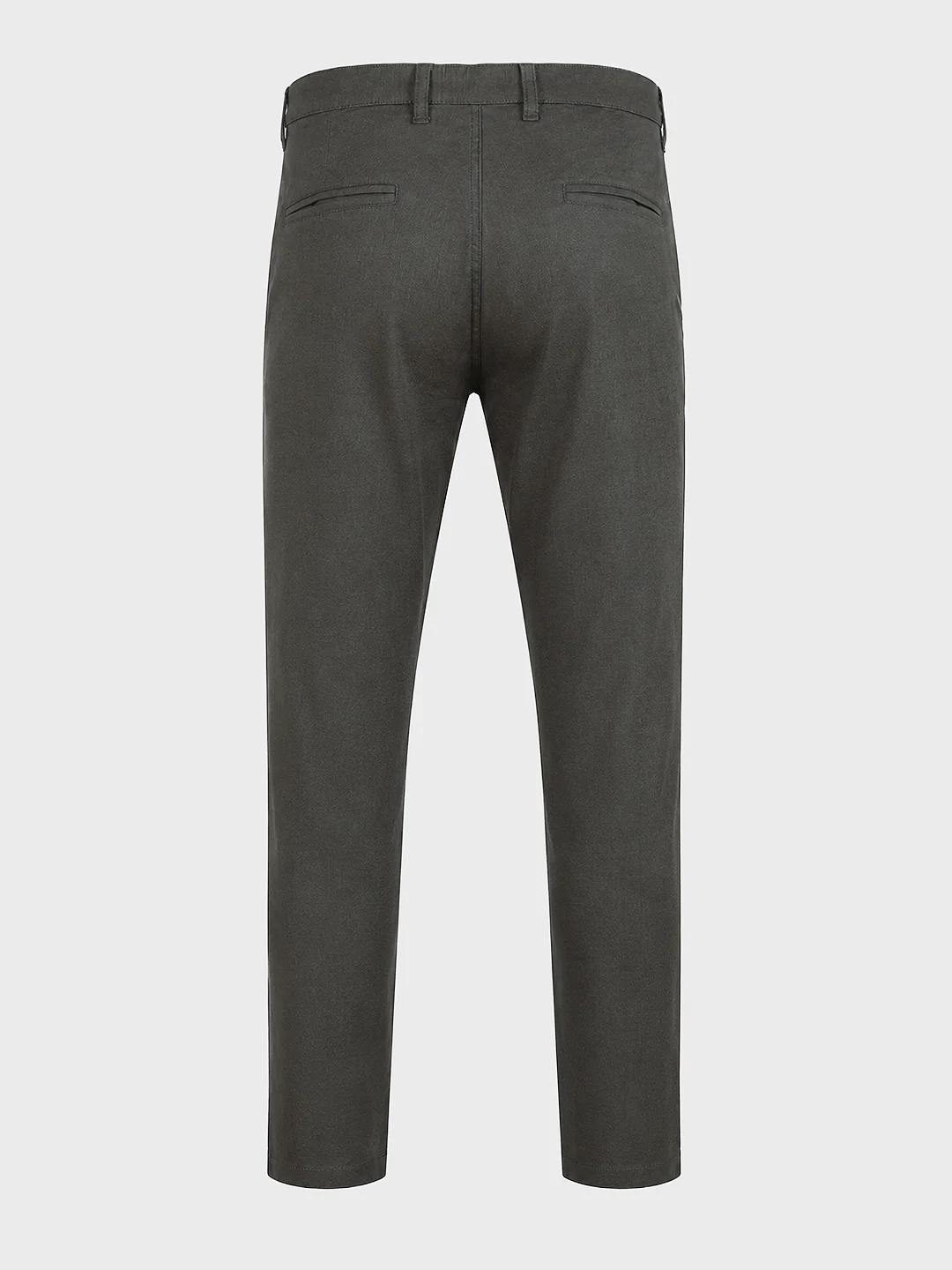 Men's Olive Slim Fit Solid Casual Chinos - Image 8