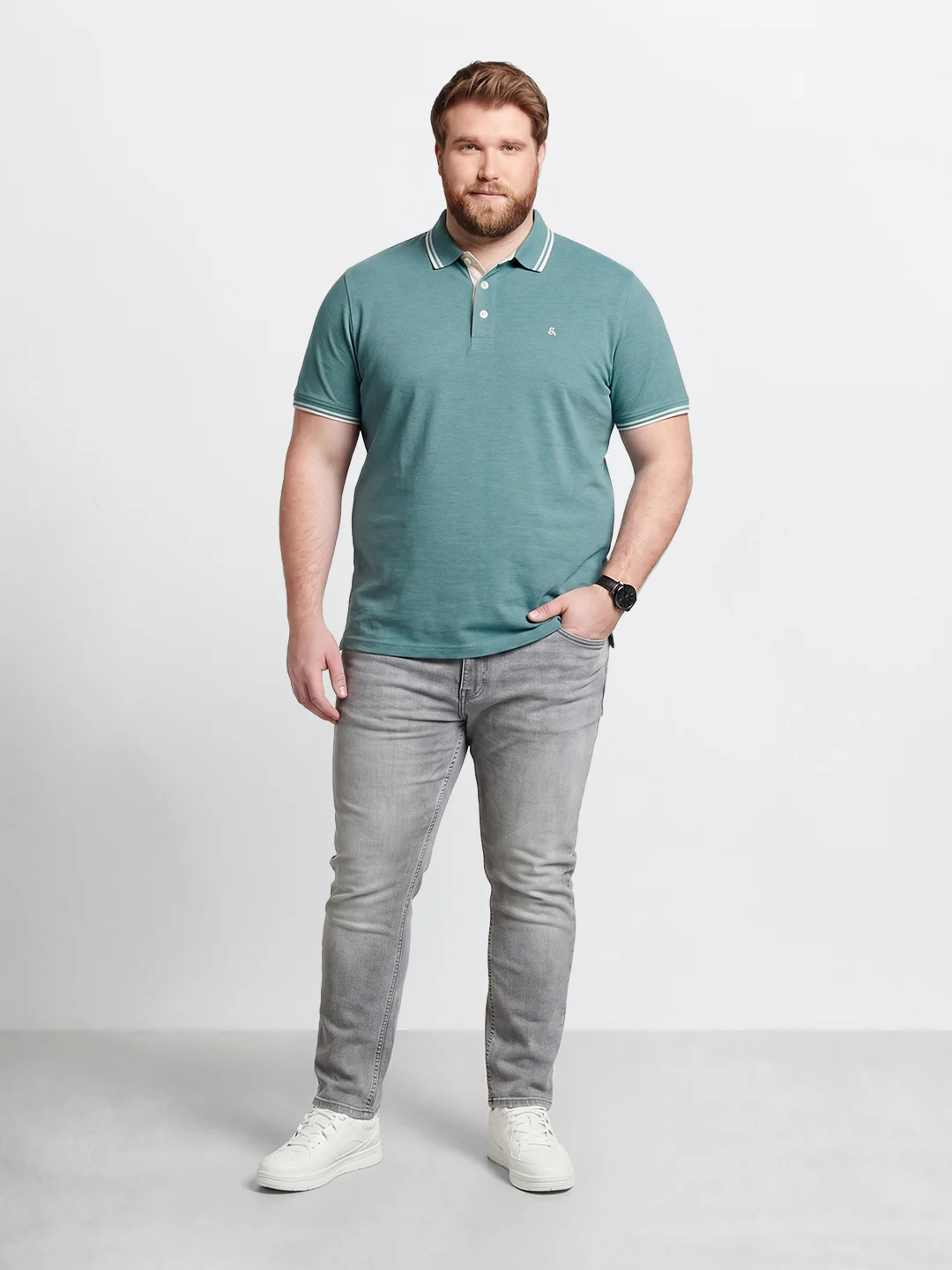 Men's Grey Slim Fit Solid Casual Jeans - Image 4