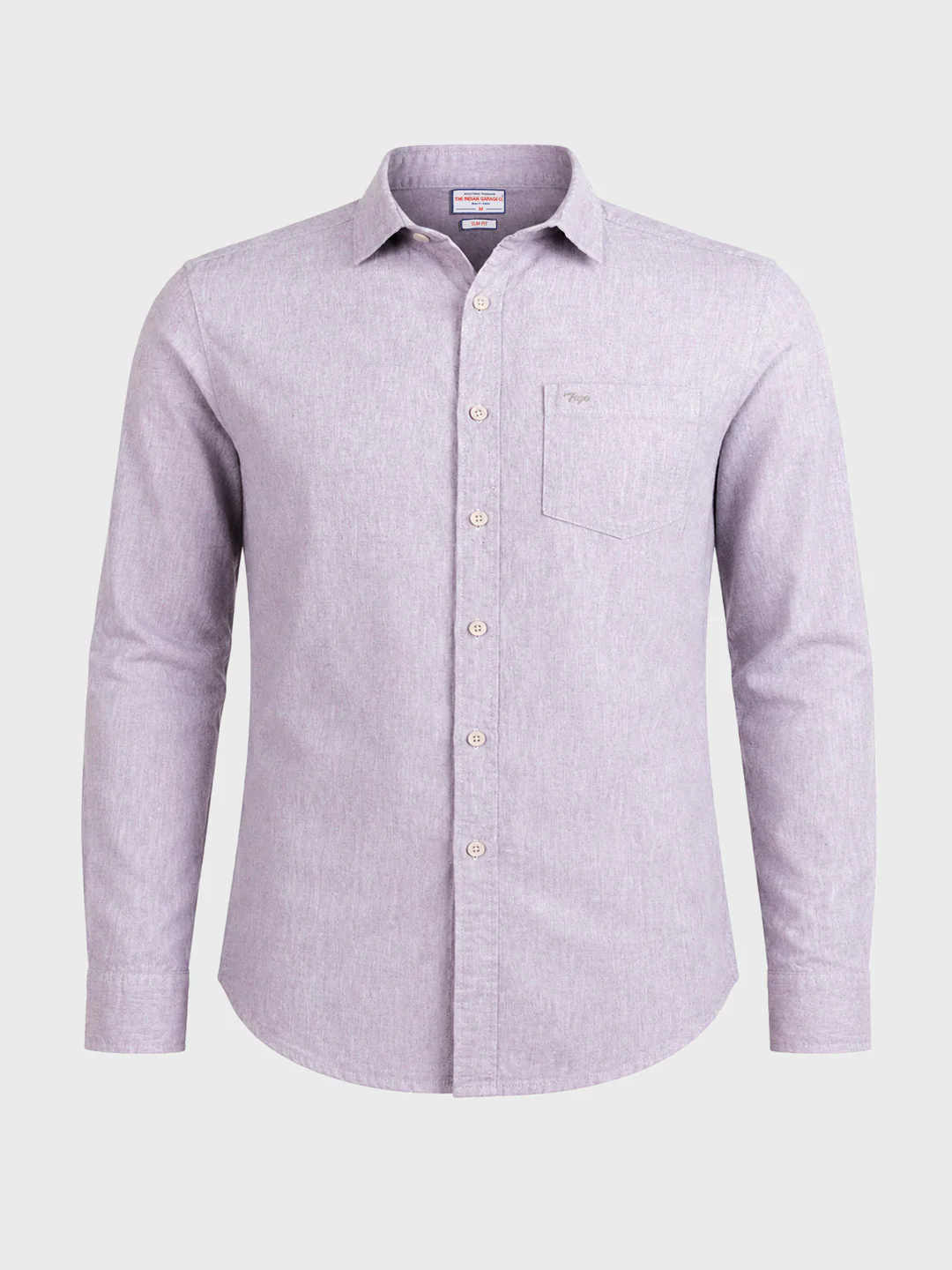Men's Grey Slim Fit Solid Casual Shirt - Image 6