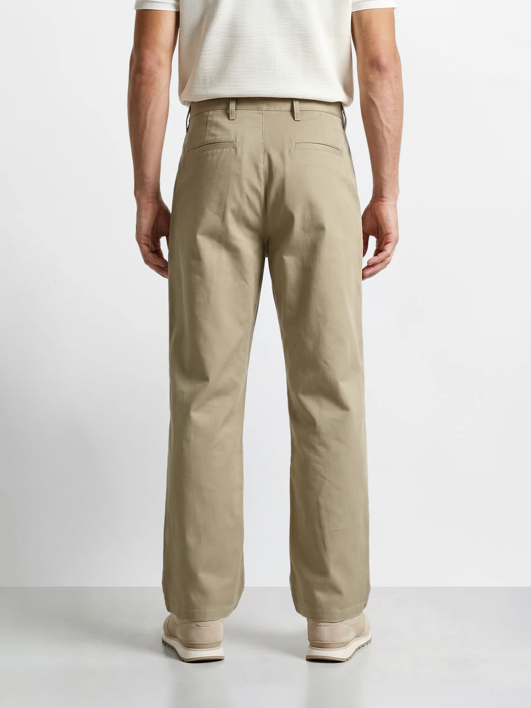 Men's Khaki Baggy Fit Solid Utility Trousers - Image 5