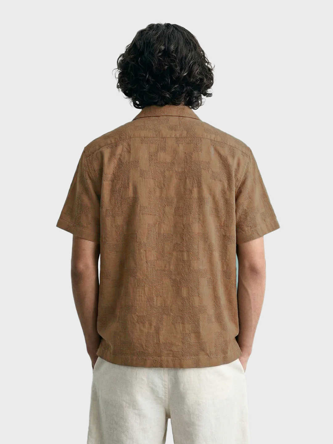 Men's Khaki Relaxed Fit Solid Casual Shirt - Image 5