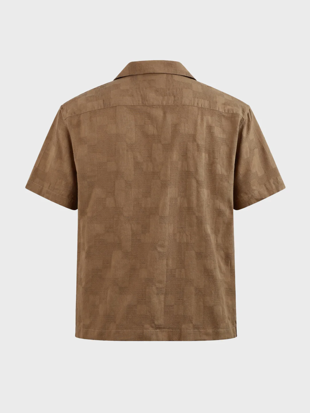 Men's Khaki Relaxed Fit Solid Casual Shirt - Image 7