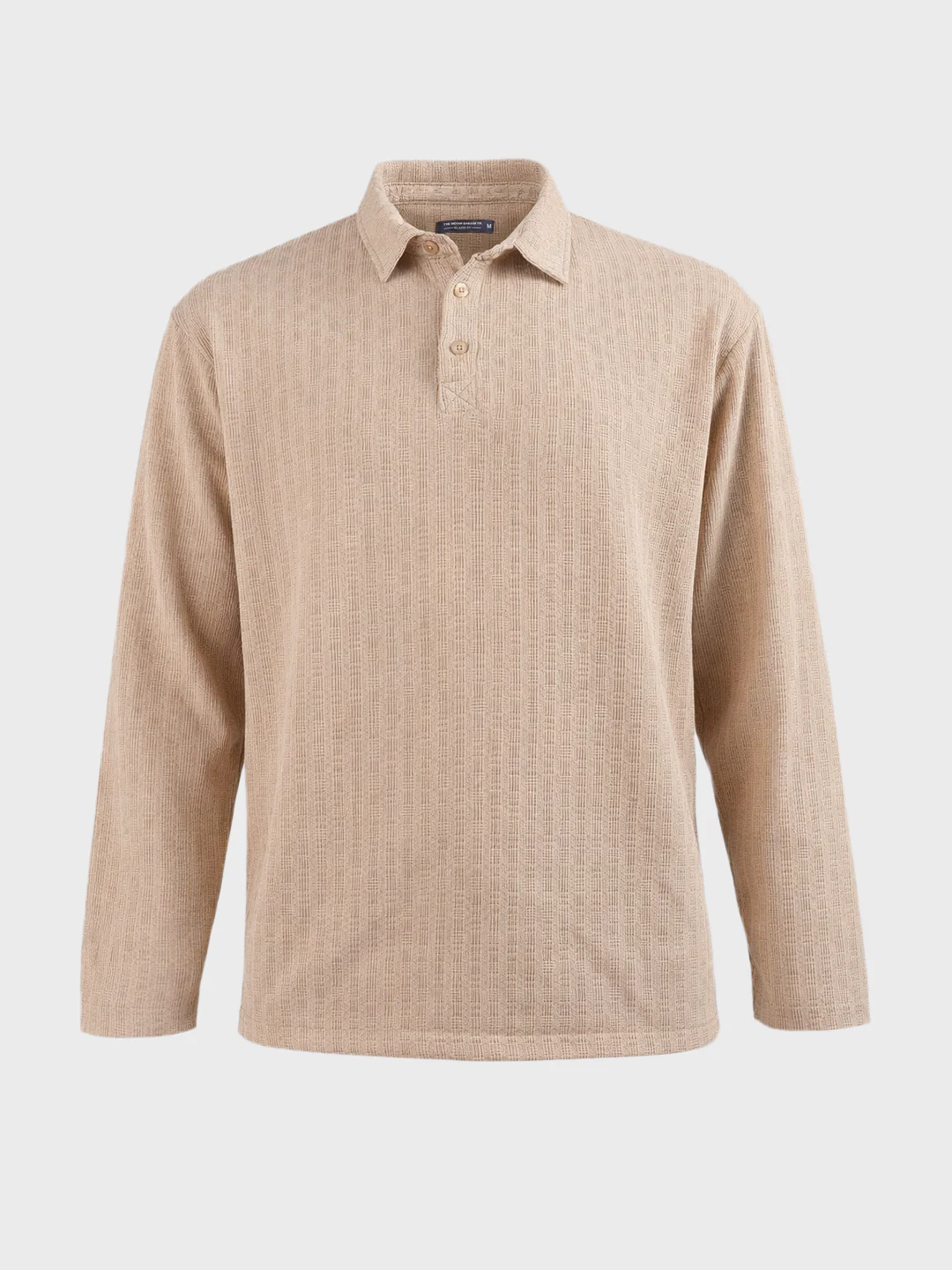 Men's Khaki Relaxed Fit Textured Casual T-Shirts - Image 6