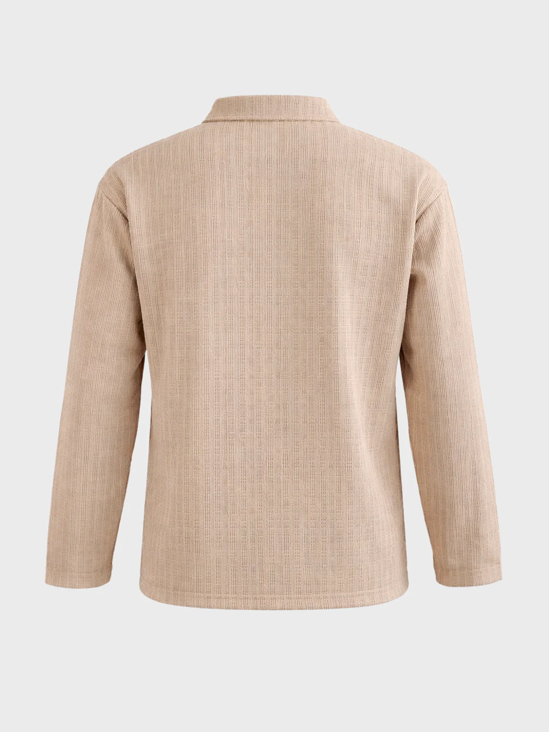 Men's Khaki Relaxed Fit Textured Casual T-Shirts - Image 7