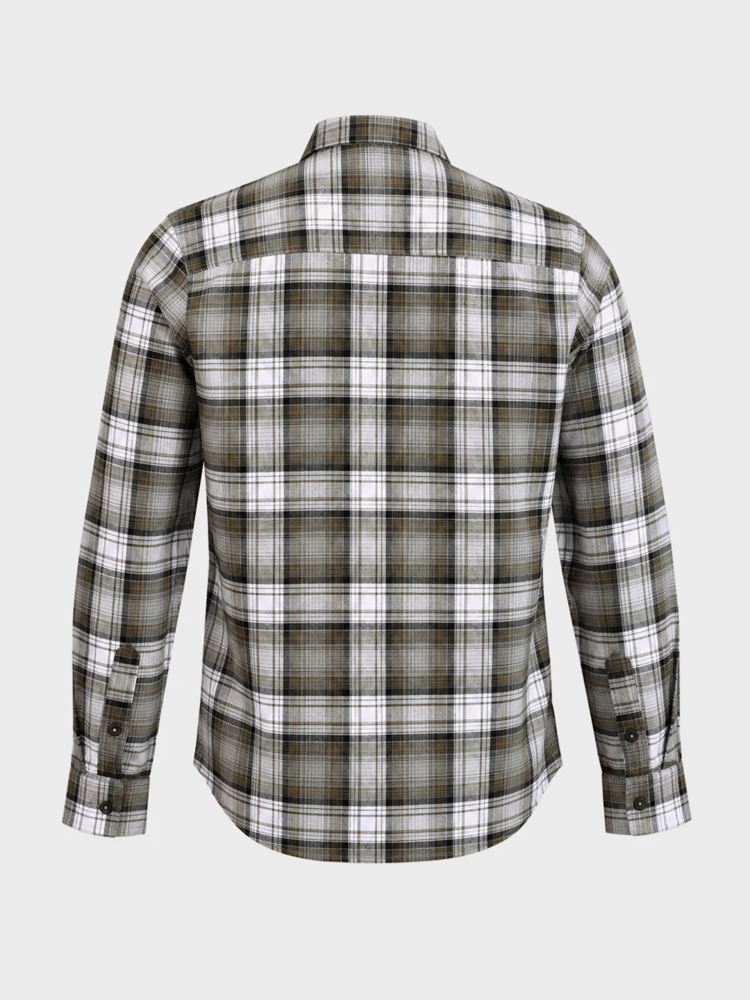Men's Khaki Slim Fit Checkered Casual Shirt - Image 7