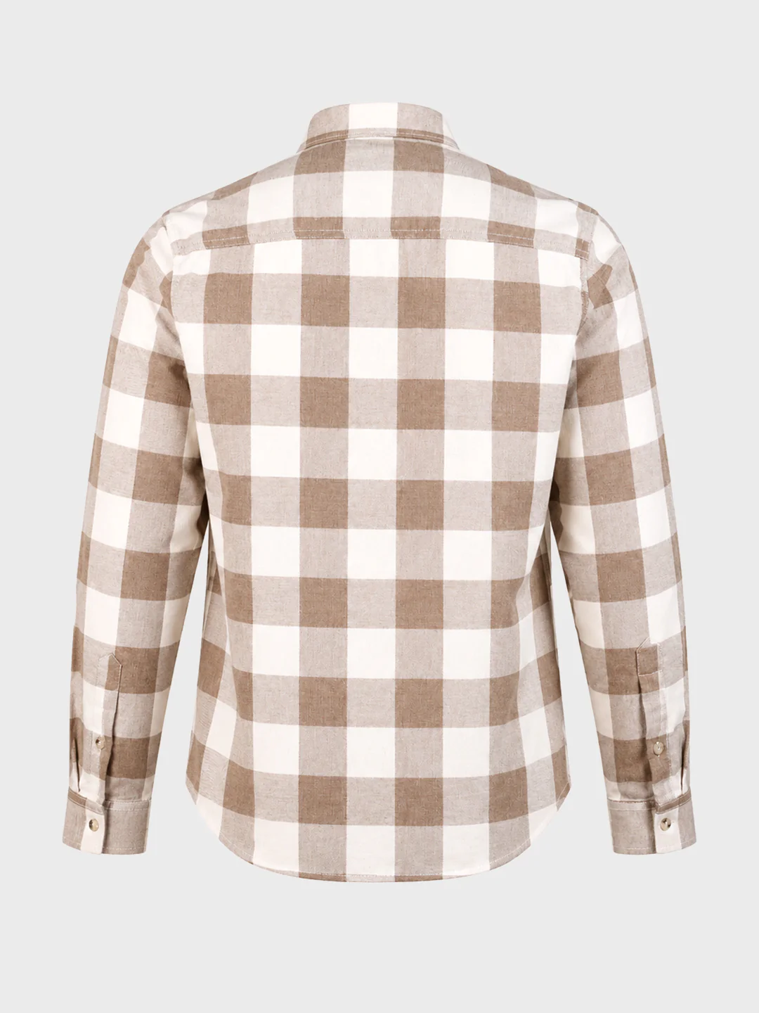 Men's Khaki Slim Fit Checkered Casual Shirt - Image 7