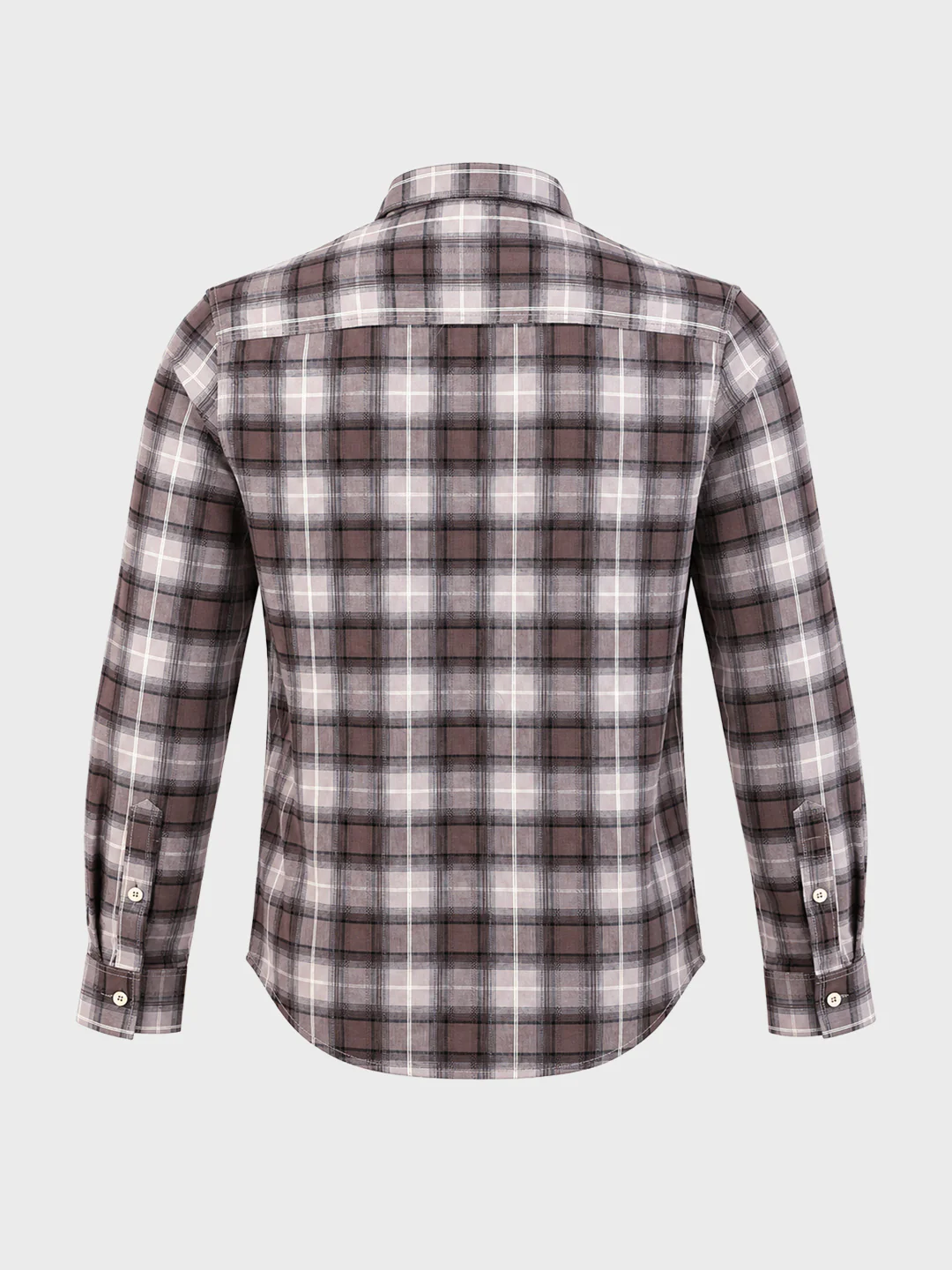 Men's Khaki Slim Fit Checkered Casual Shirt - Image 7