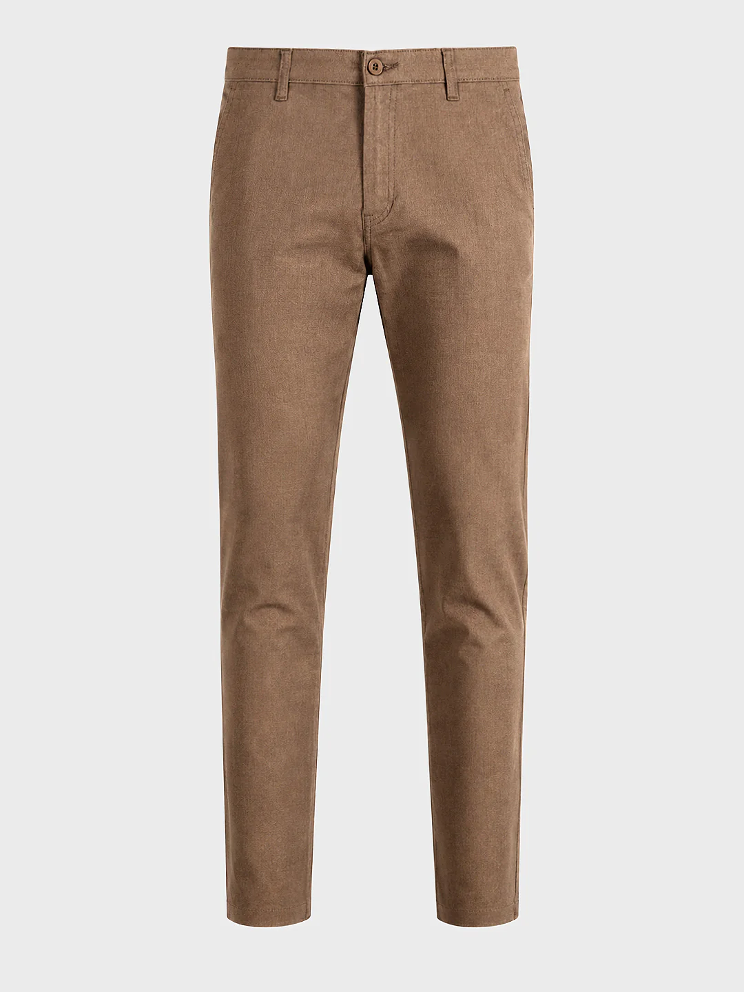 Men's Khaki Slim Fit Solid Casual Chinos - Image 7