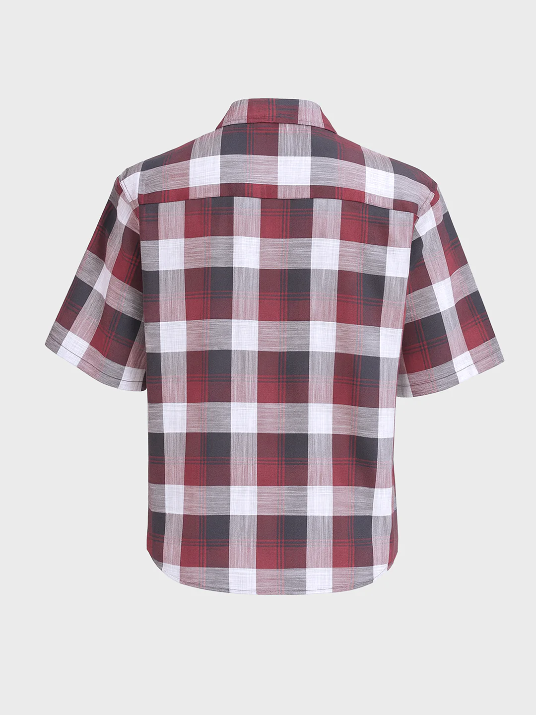 Men's Maroon Oversized Fit Embroidered Resort Wear Shirt - Image 5