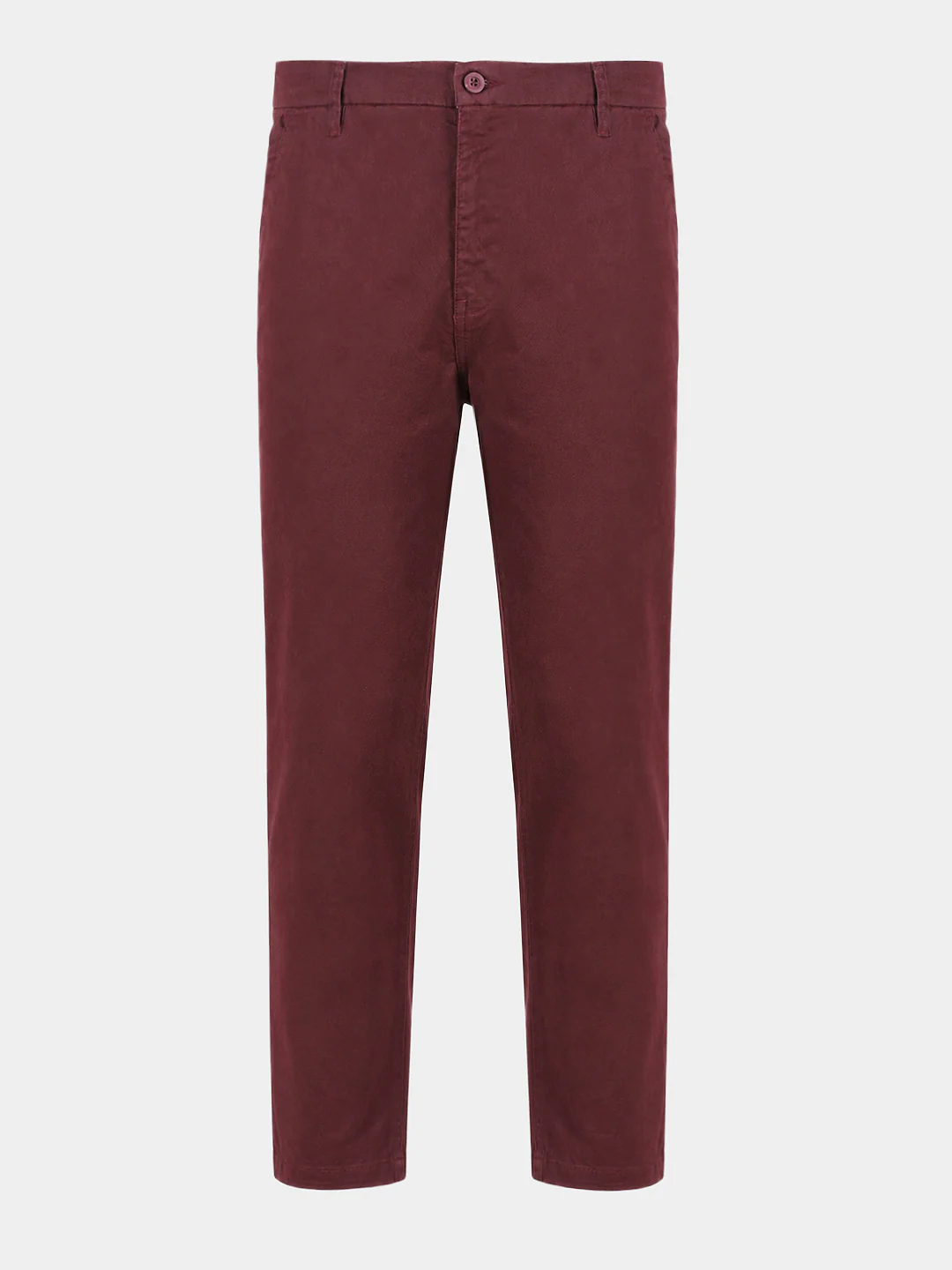 Men's Maroon Regular Fit Solid Casual Chinos - Image 7