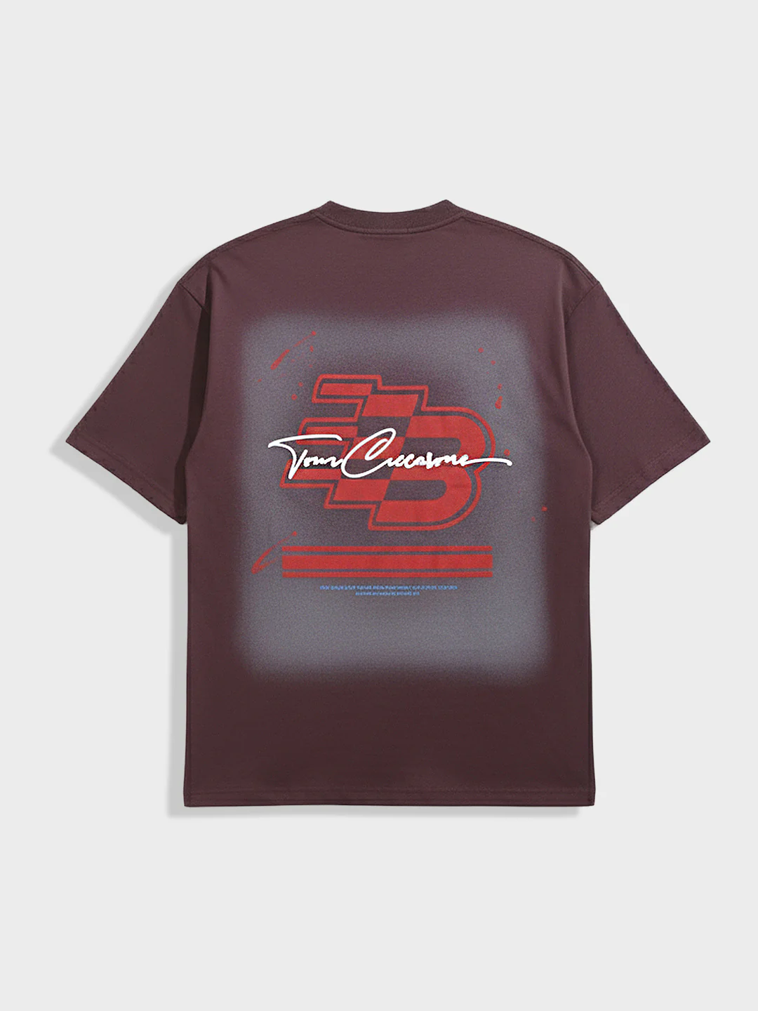 Men's Maroon Relaxed Fit Embroided 240 GSM Casual T-Shirt - Image 4
