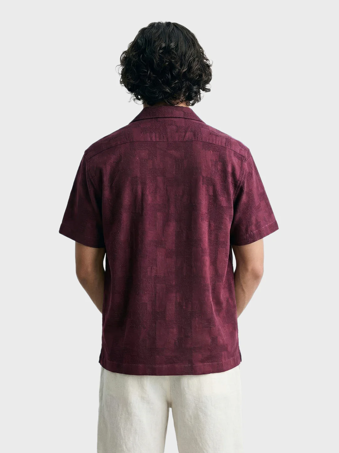 Men's Maroon Relaxed Fit Solid Casual Shirt - Image 5