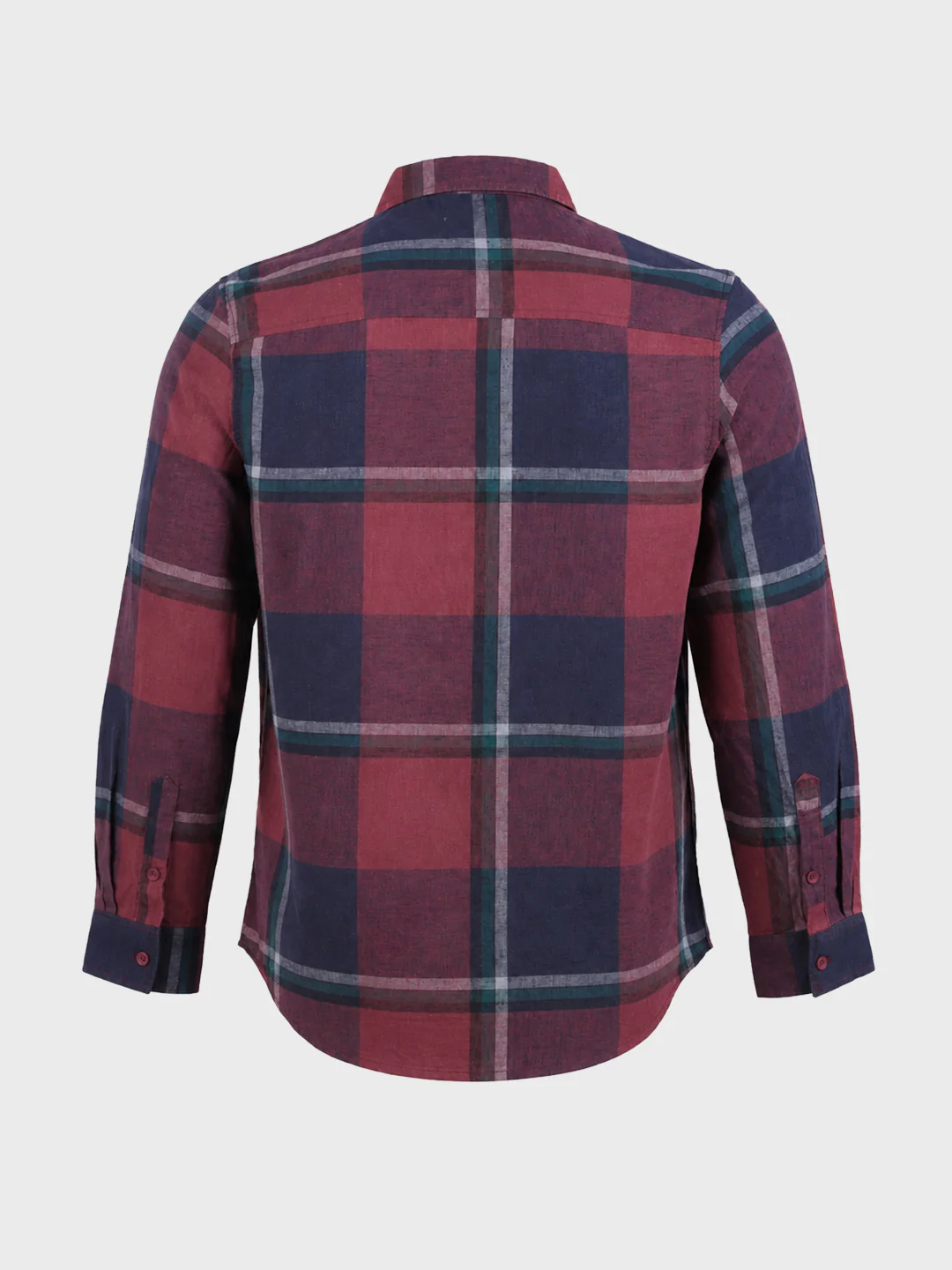 Men's Maroon Slim Fit Checked Casual Shirt - Image 7