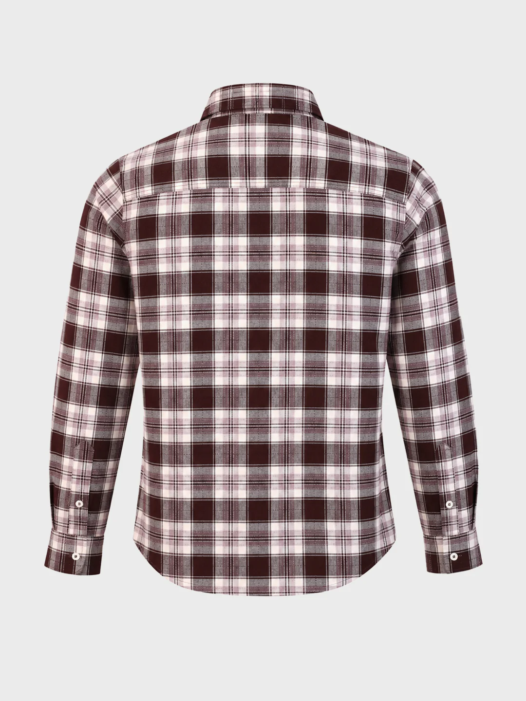Men's Maroon Slim Fit Checkered Casual Shirt - Image 7