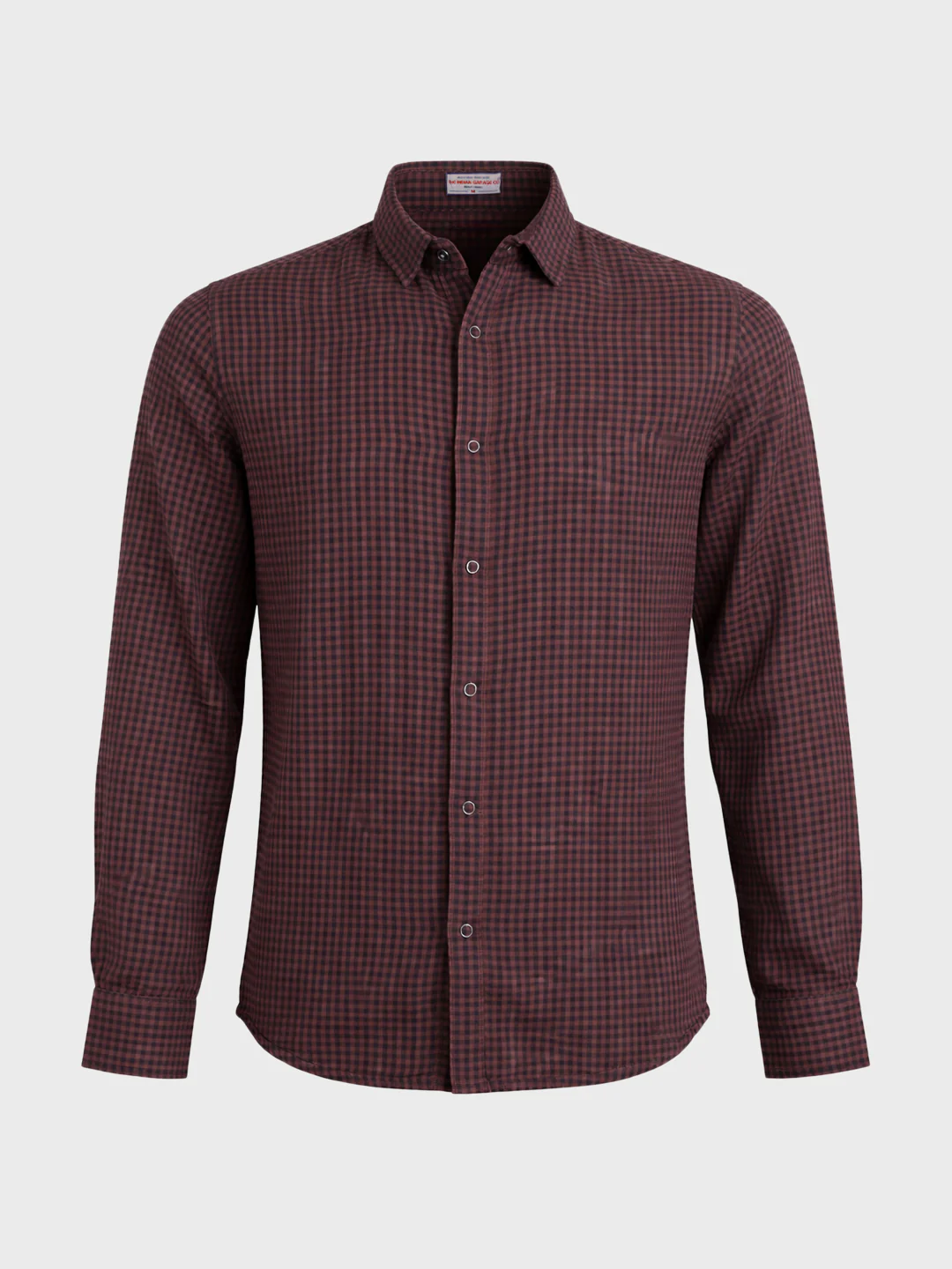 Men's Maroon Slim Fit Checkered Casual Shirt - Image 5