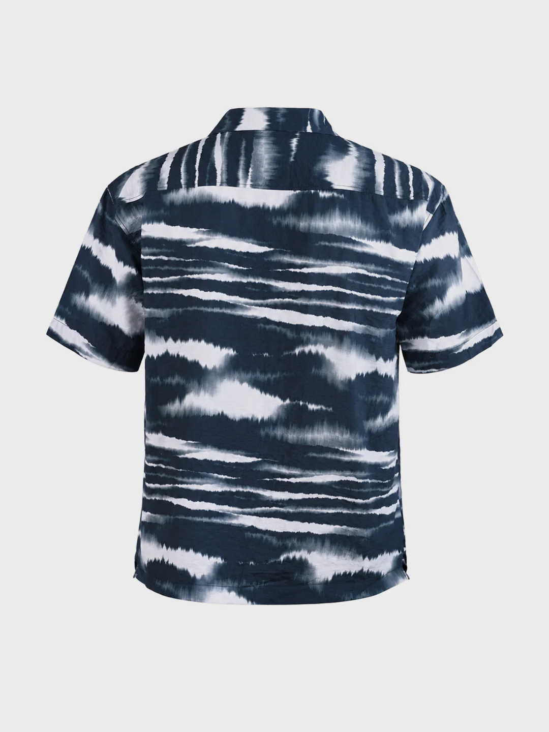Men's Navy Blue Relaxed Fit Printed Resort Wear Shirt - Image 7