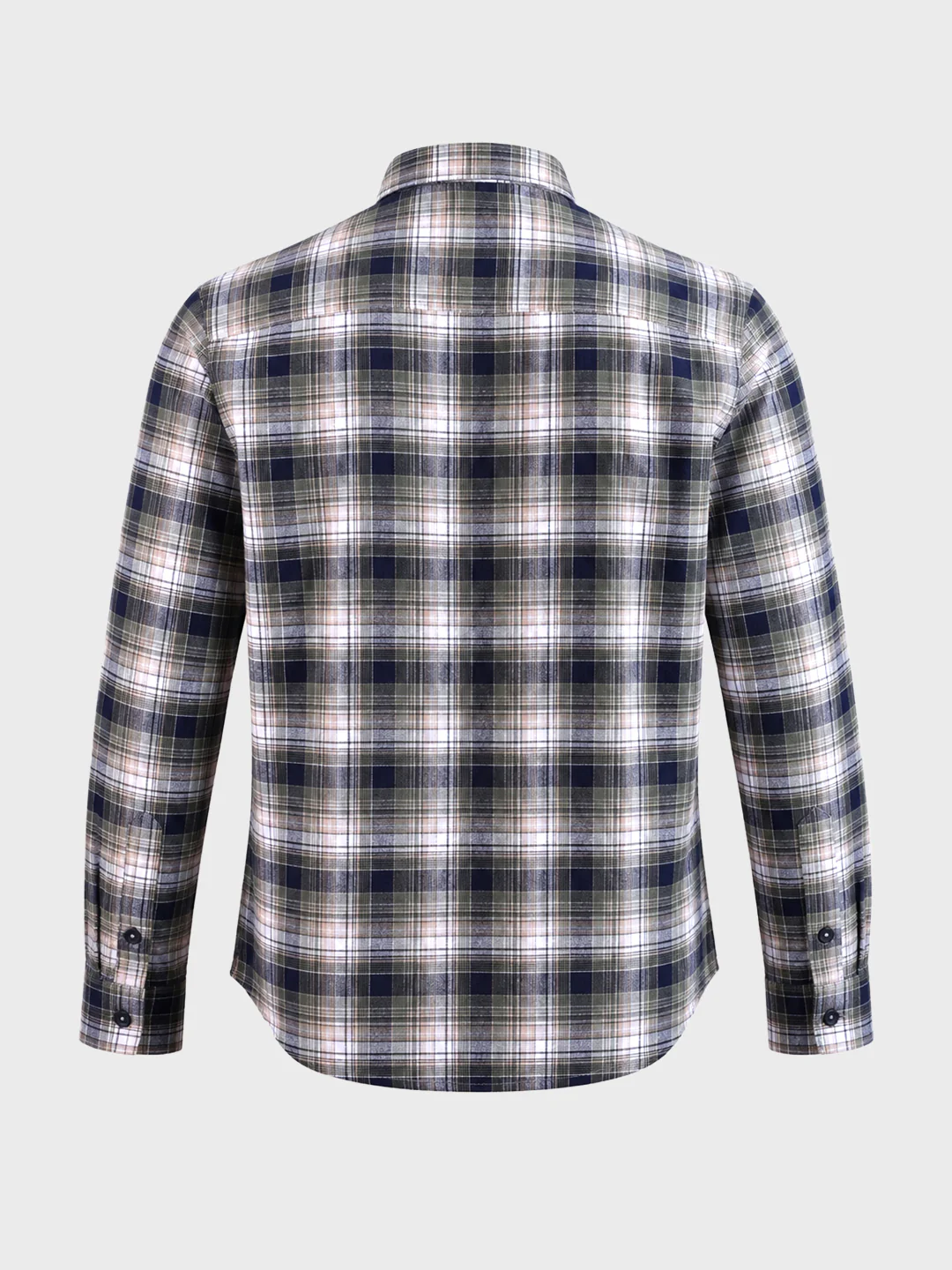 Men's Navy Blue Slim Fit Checkered Casual Shirt - Image 7