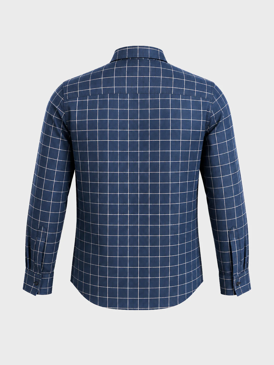 Men's Navy Blue Slim Fit Checkered Casual Shirt - Image 7