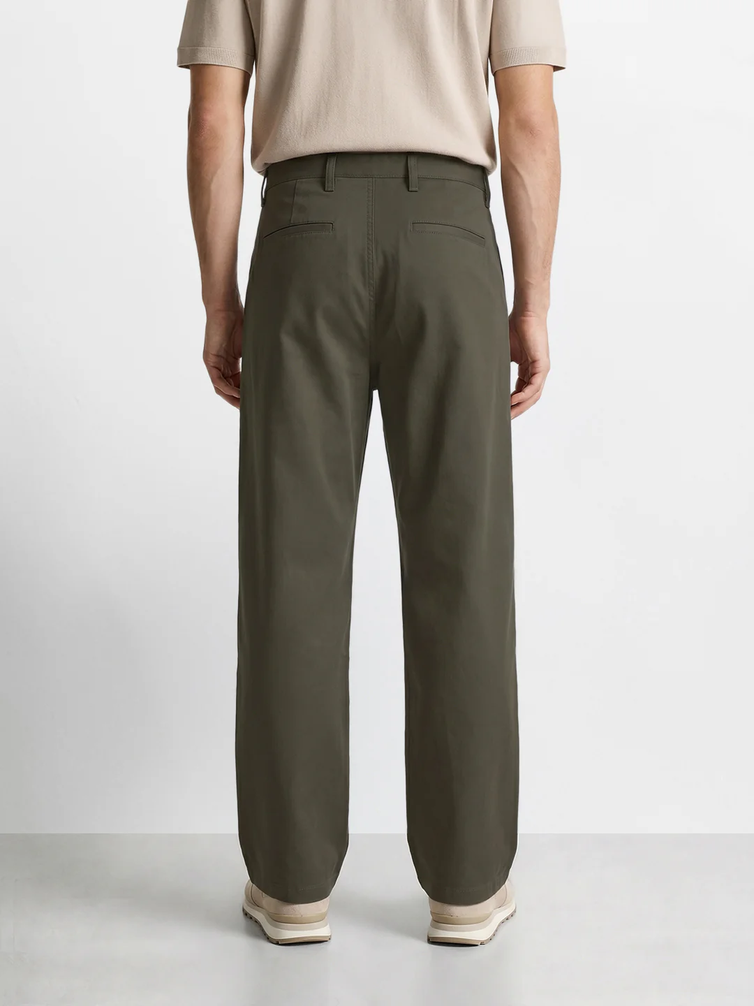 Men's Olive Baggy Fit Solid Utility Trousers - Image 5