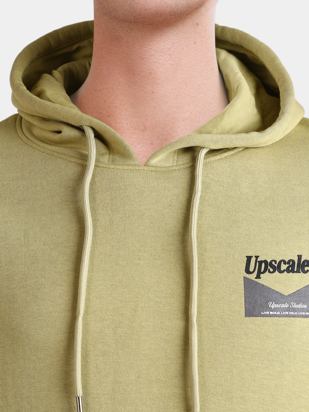 Men's Olive Boxy Fit Graphic Printed Casual Sweatshirt - Image 3