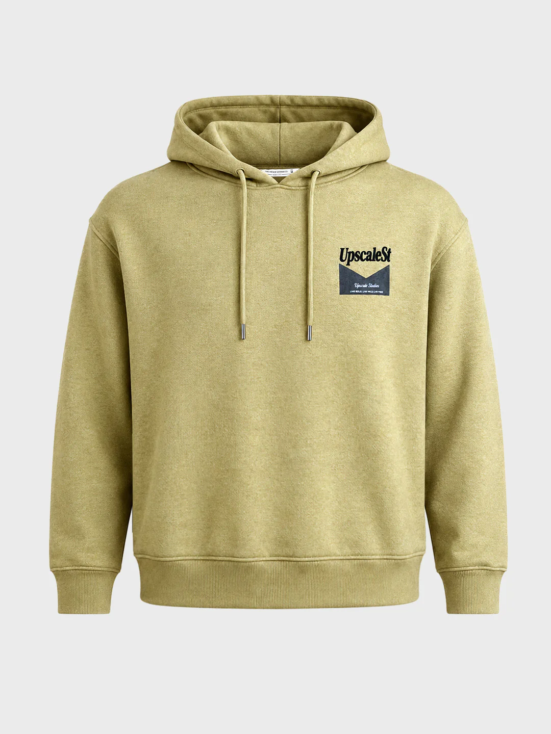 Men's Olive Boxy Fit Graphic Printed Casual Sweatshirt - Image 6