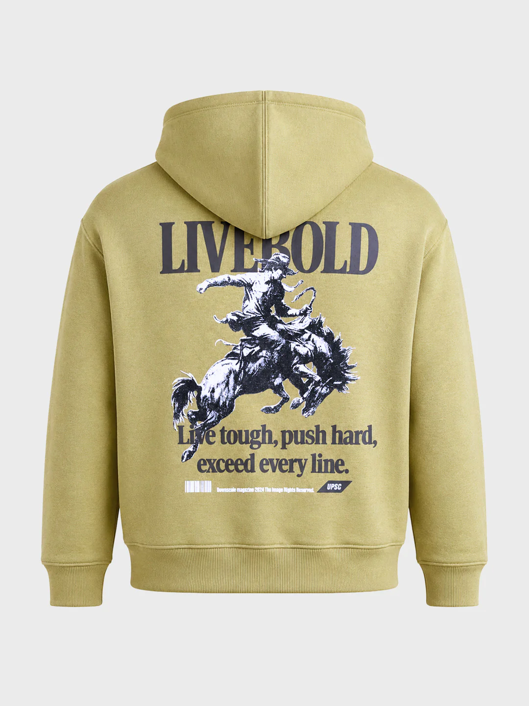 Men's Olive Boxy Fit Graphic Printed Casual Sweatshirt - Image 7