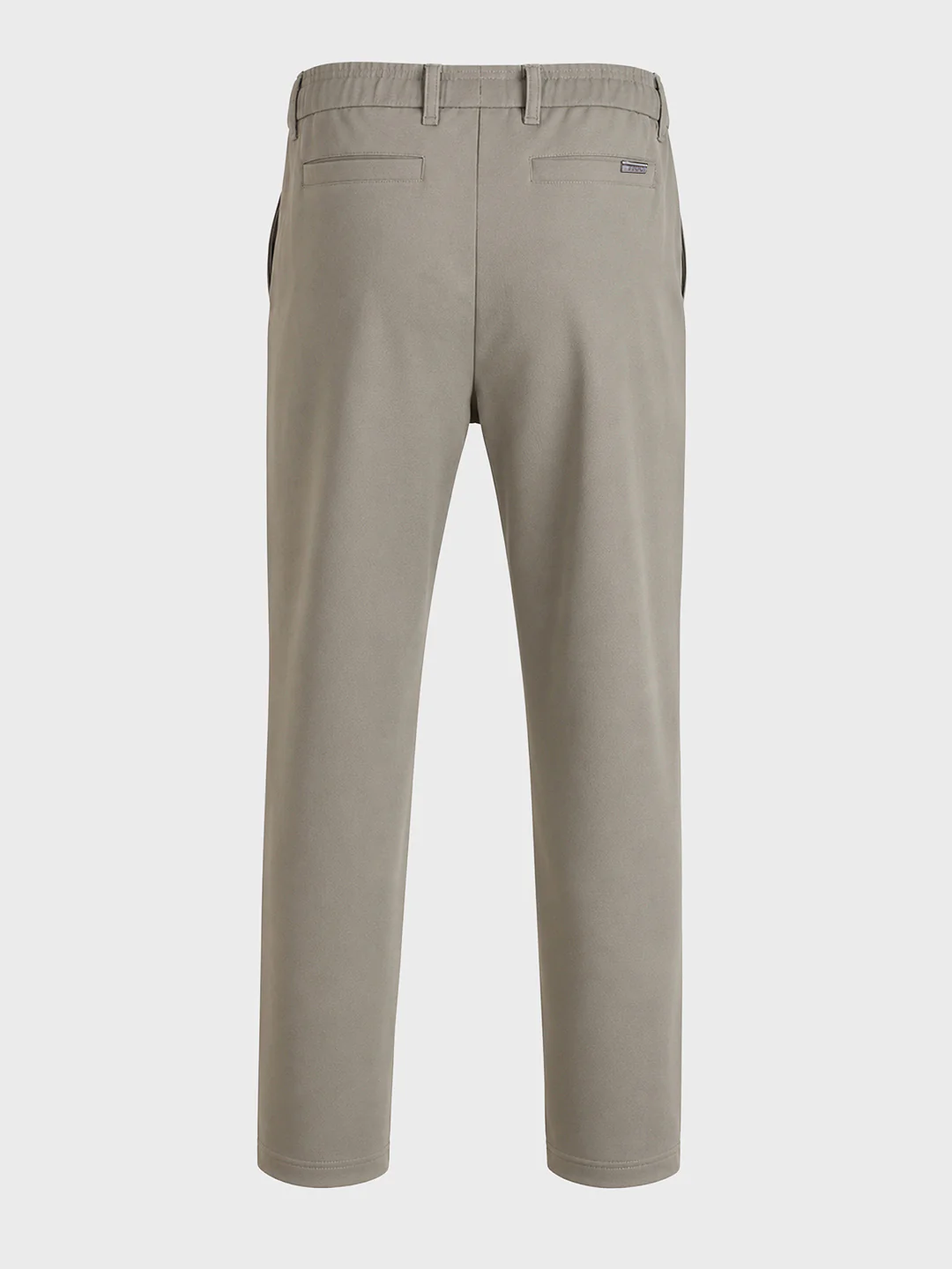 Men's Olive Regular Fit Solid Casual Trousers - Image 8