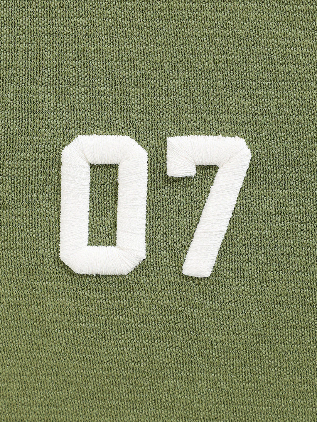 Men's Olive Relaxed Fit Embroided Casual Sweatshirt - Image 3
