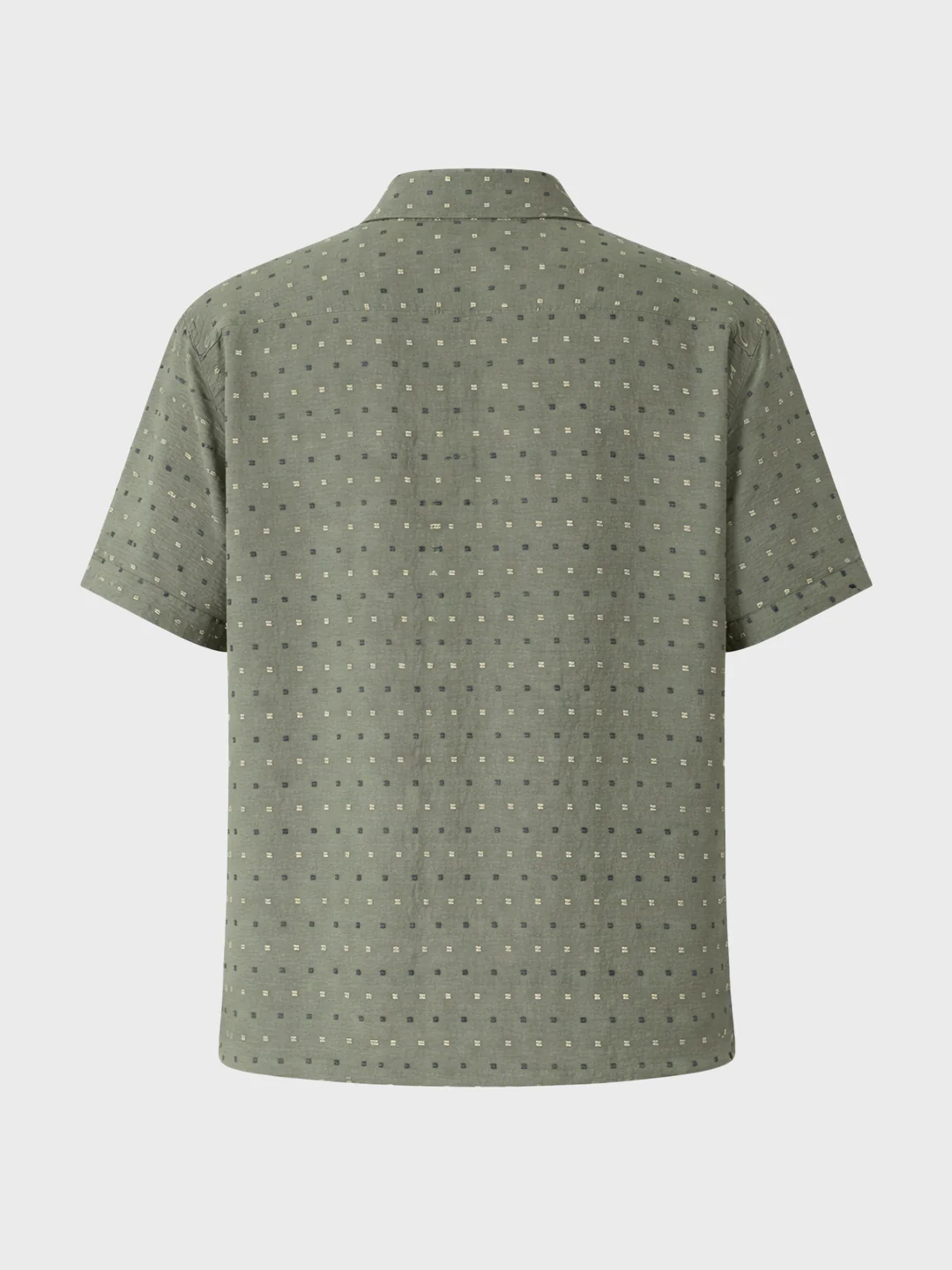 Men's Olive Relaxed Fit Resort Wear Textured Shirt - Image 5