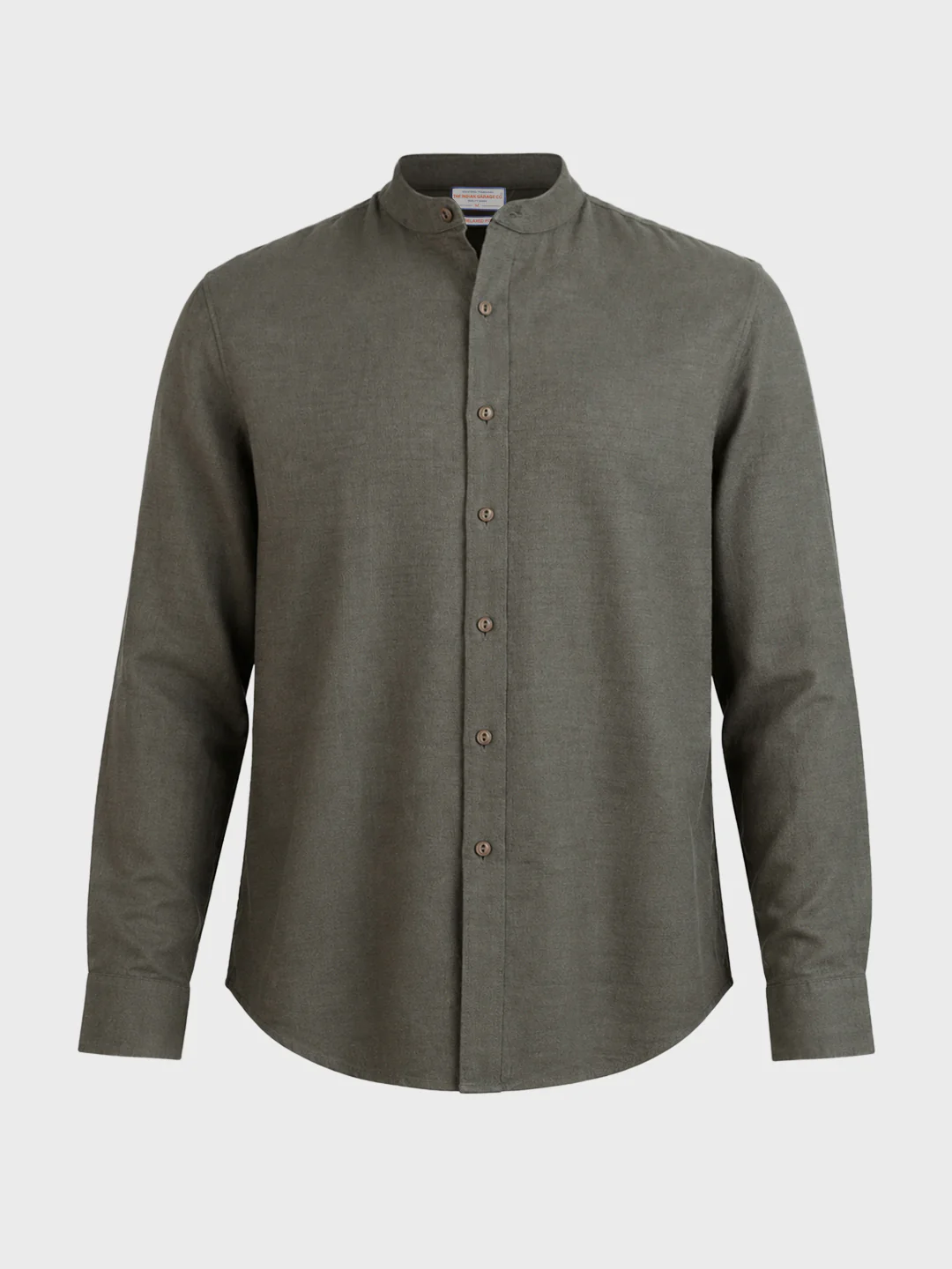 Men's Olive Relaxed Fit Solid Casual Shirt - Image 6