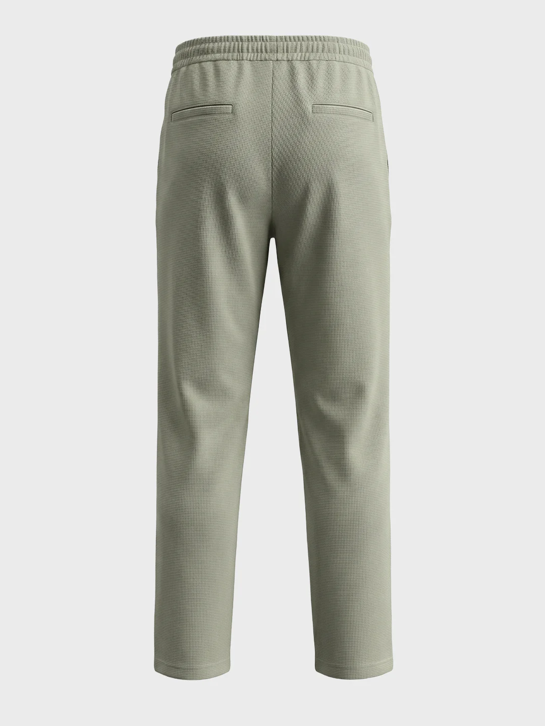 Men's Olive Relaxed Staright Fit Solid Casual Trousers - Image 8