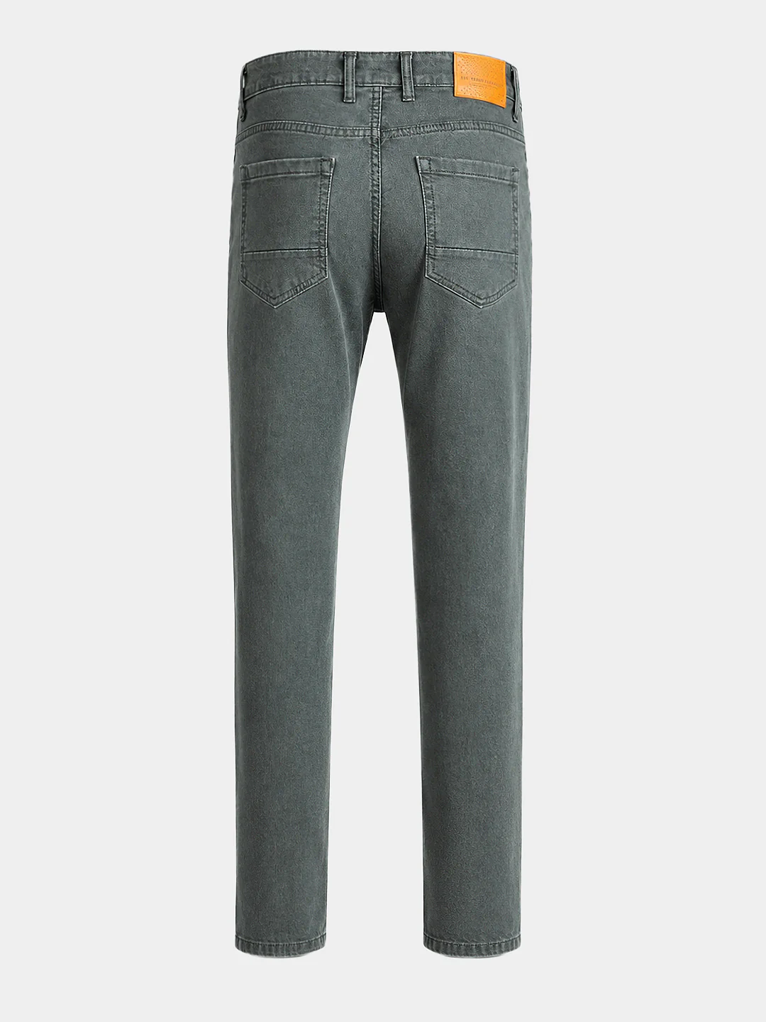 Men's Olive Slim Fit Solid Casual Jeans - Image 8