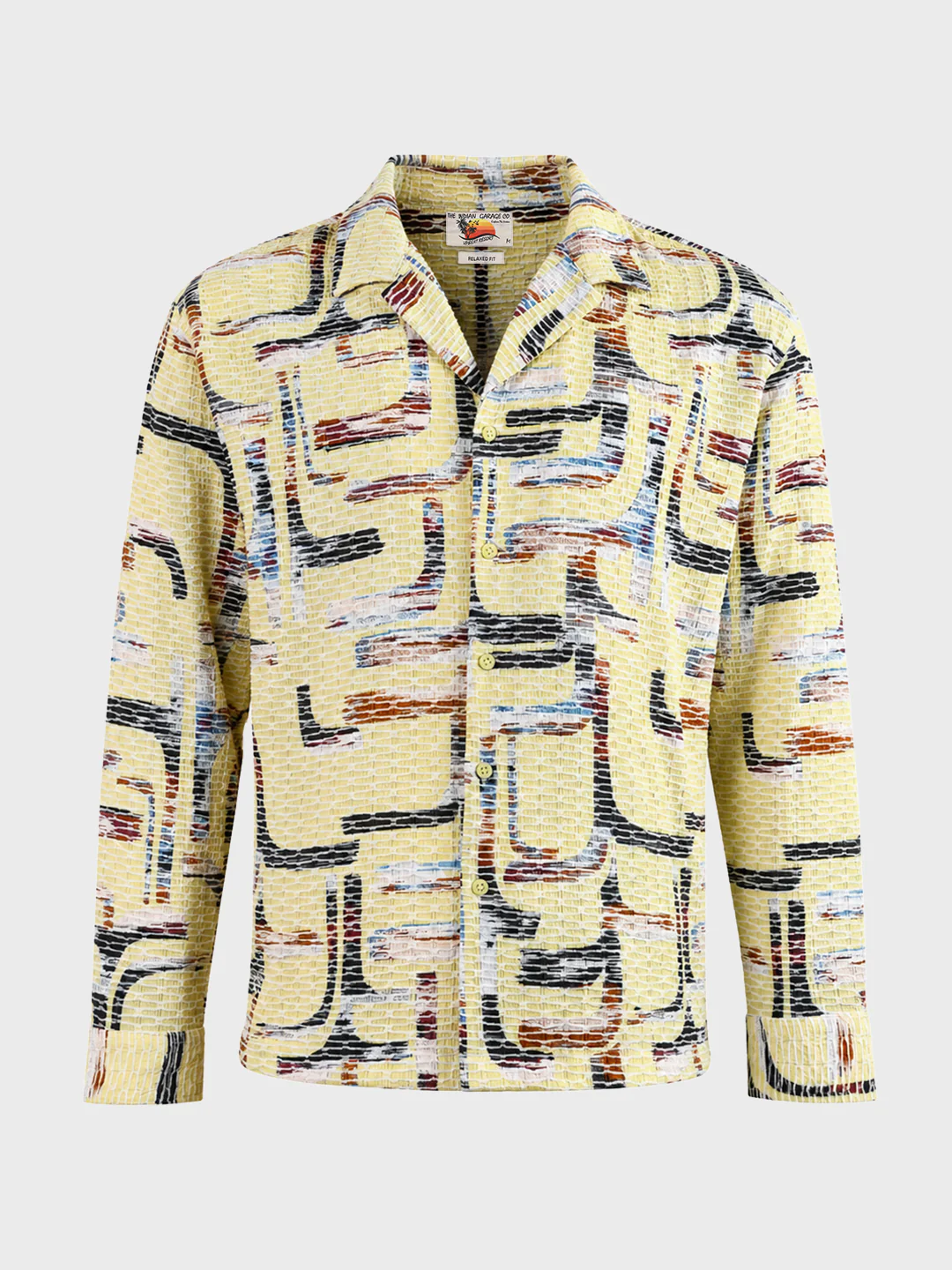 Men's Yellow Relaxed Fit Solid Casual Shirt - Image 6
