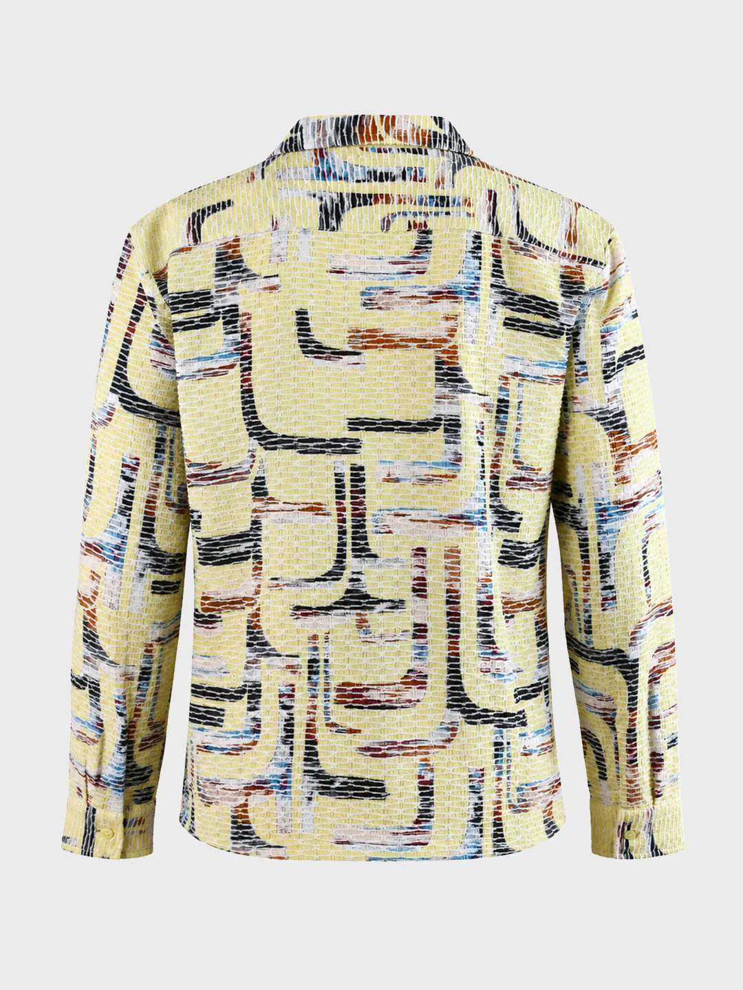 Men's Yellow Relaxed Fit Solid Casual Shirt - Image 7