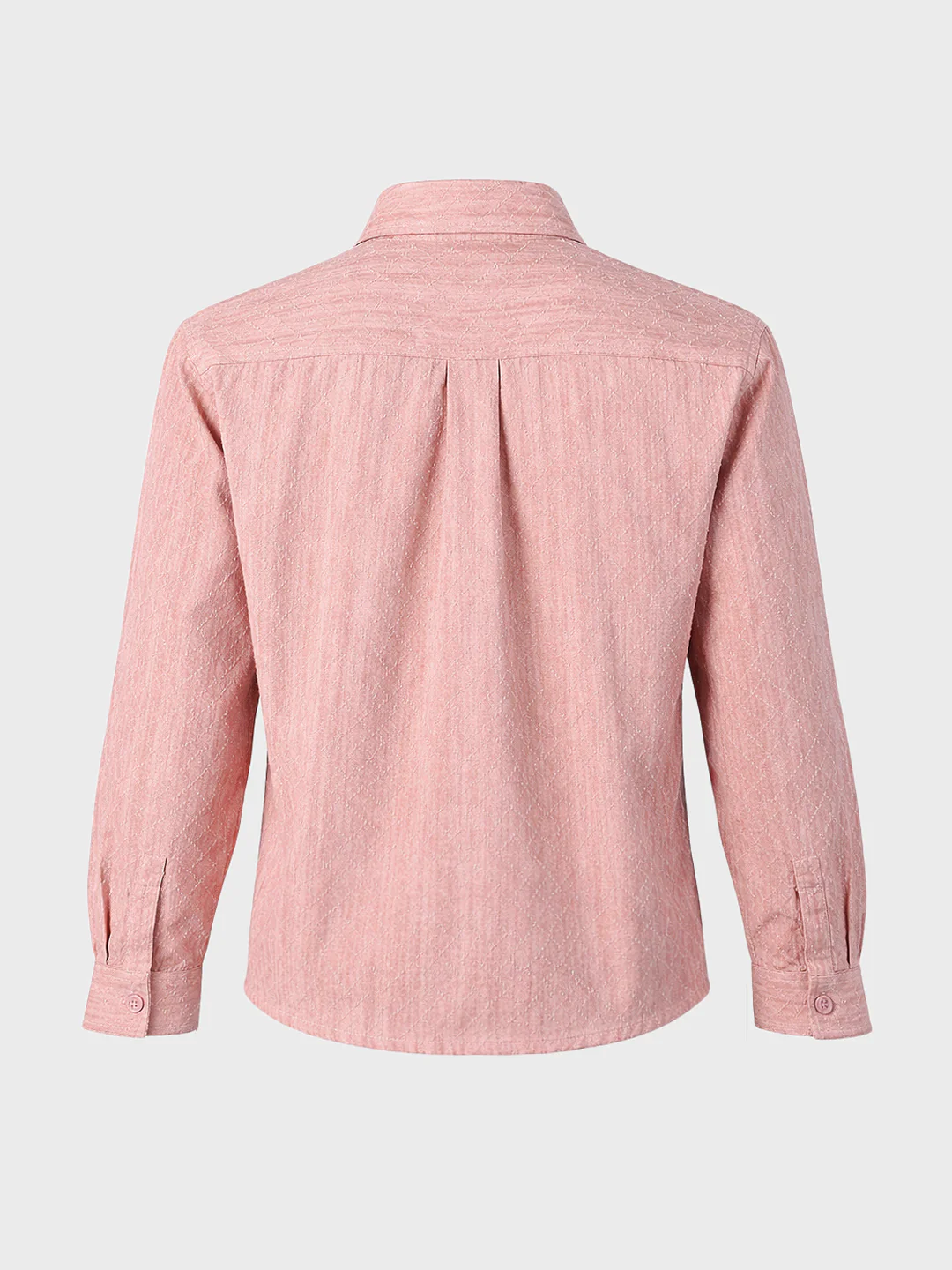 Men's Pink Oversized Fit Textured Casual Shirts - Image 6