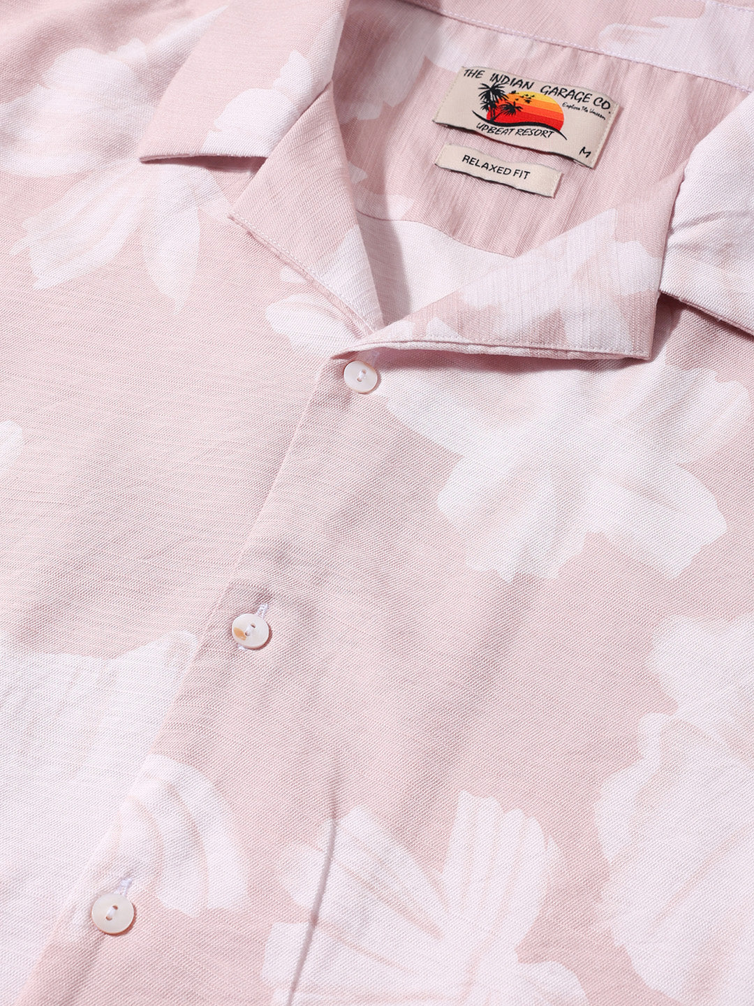 Men's Pink Relaxed Fit Printed Casual Shirts - Image 3