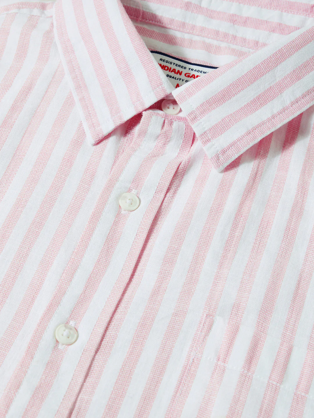Men's Pink Super Relaxed Fit Vertical Stripes Casual Shirt - Image 3