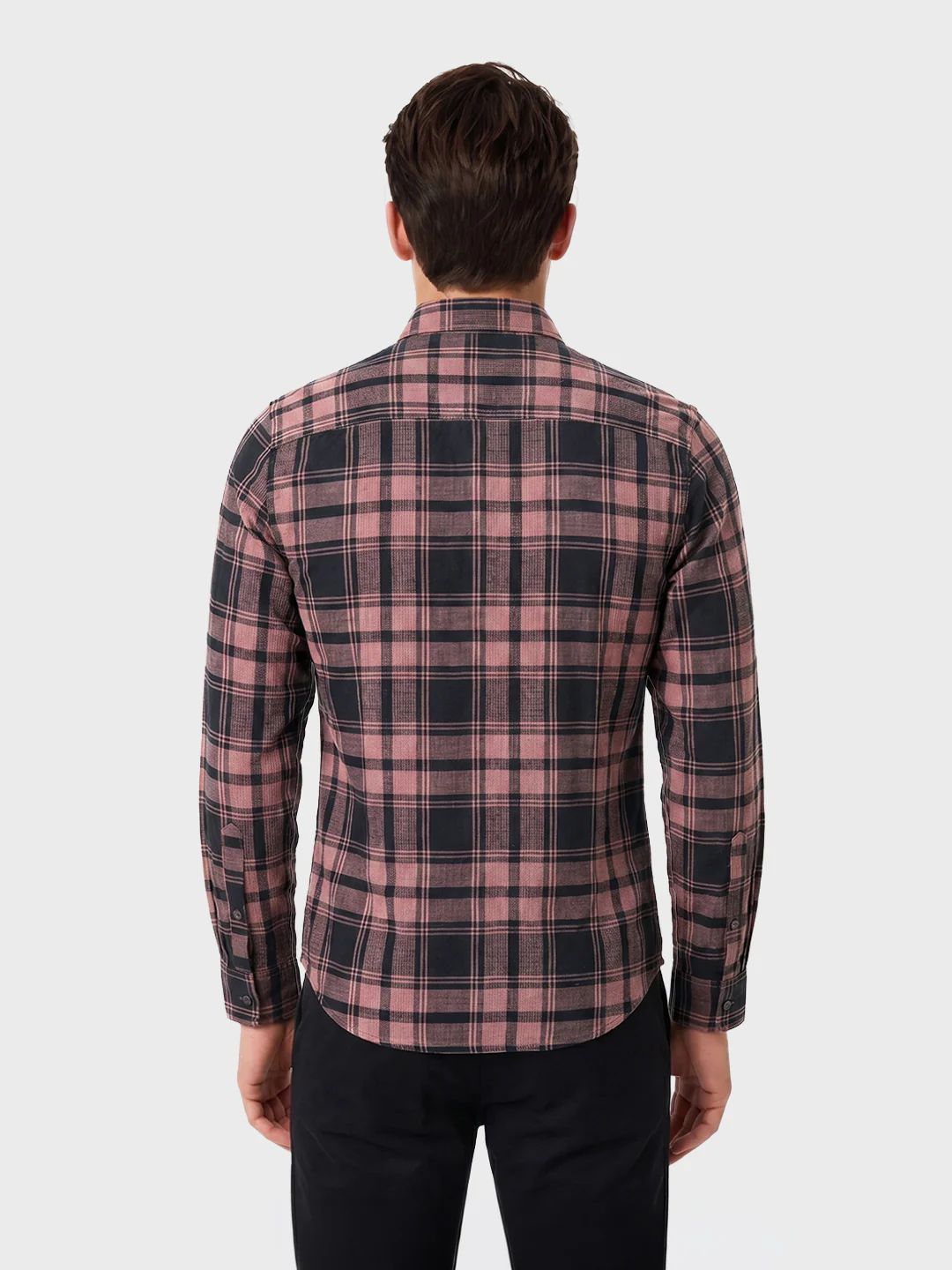 Men's Pink Slim Fit Checkered Casual Shirts - Image 5