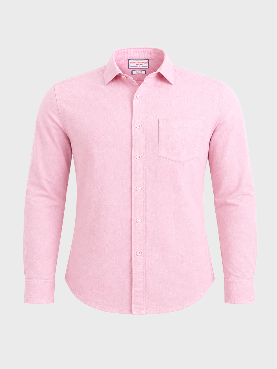 Men's Pink Slim Fit Solid Casual Shirt - Image 6