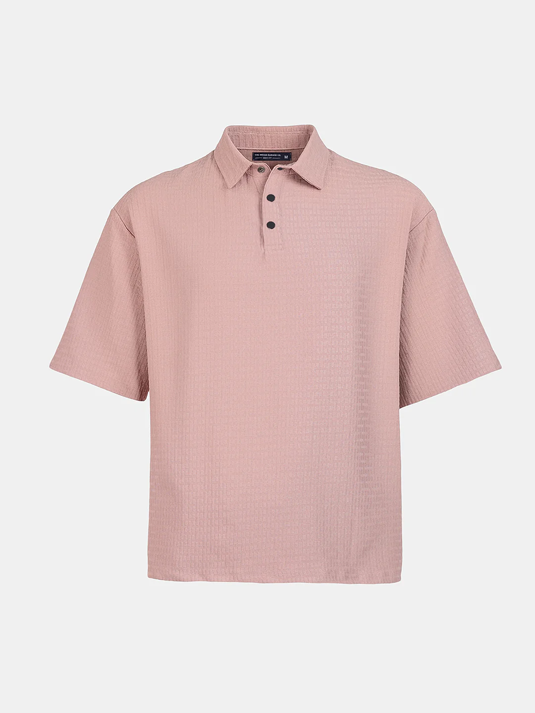 Men's Purple Boxy Fit Textured Casual T-Shirt - Image 4