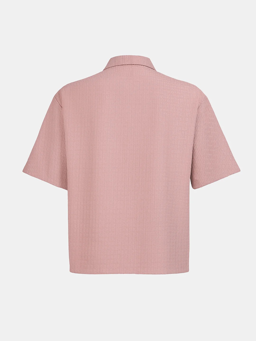 Men's Purple Boxy Fit Textured Casual T-Shirt - Image 5