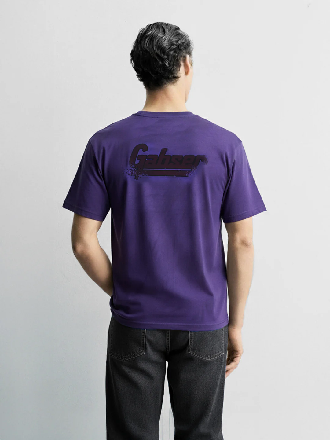 Men's Purple Relaxed Fit Graphic Printed 240 GSM Casual T-Shirt - Image 2