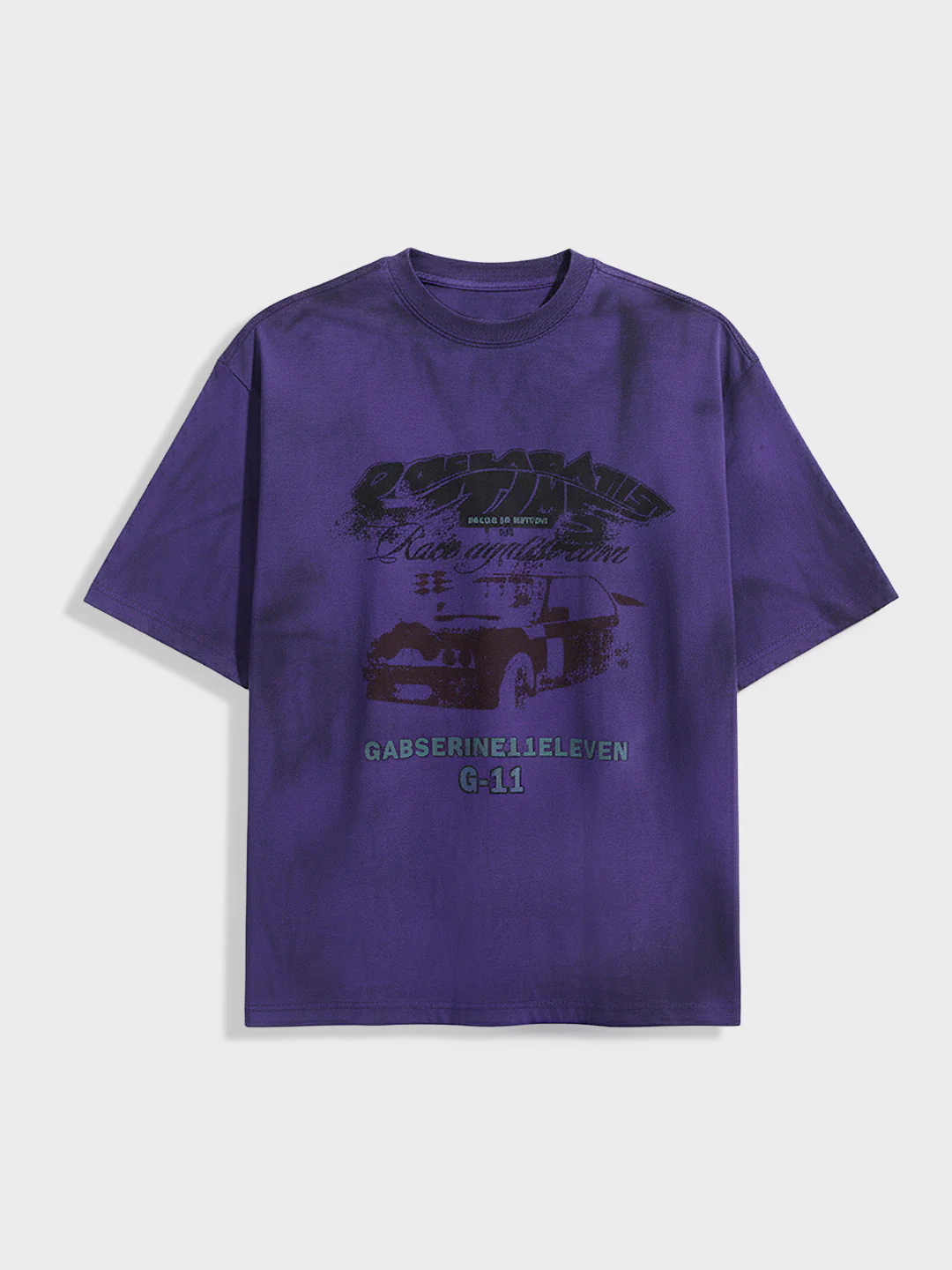 Men's Purple Relaxed Fit Graphic Printed 240 GSM Casual T-Shirt - Image 3