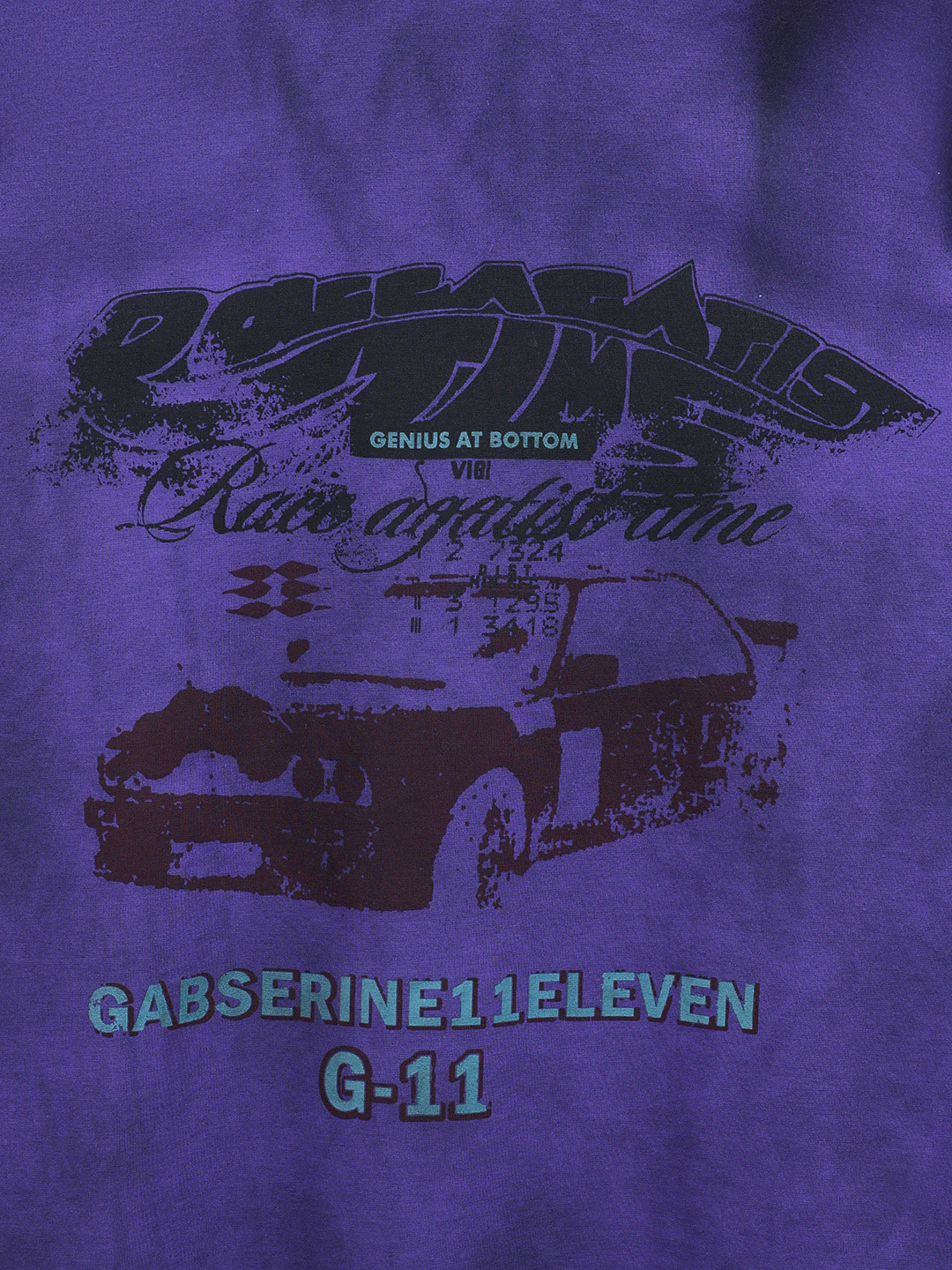Men's Purple Relaxed Fit Graphic Printed 240 GSM Casual T-Shirt - Image 4