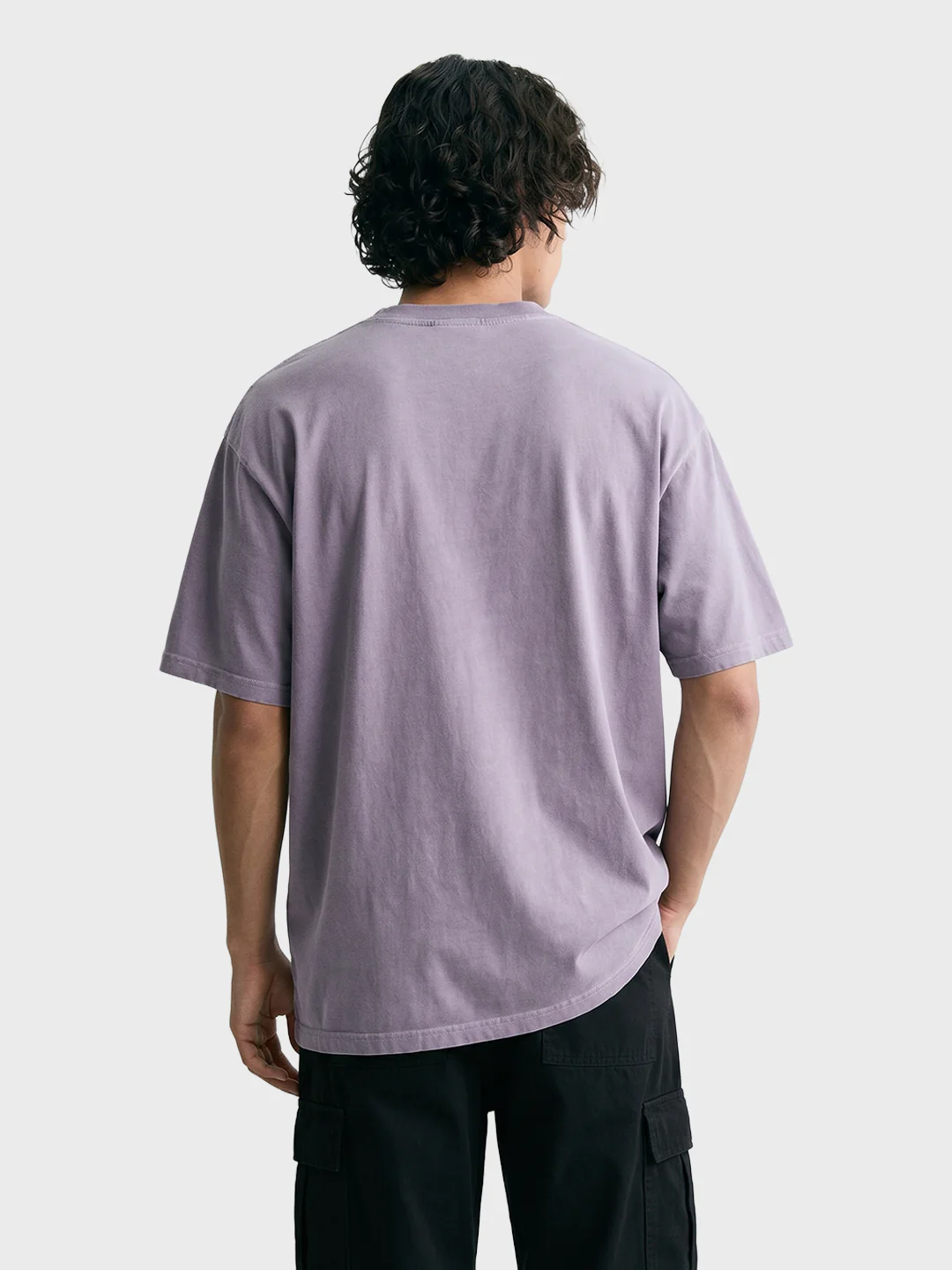 Men's Purple Relaxed Fit Graphic Printed 240 GSM Street Wear T-Shirt - Image 5