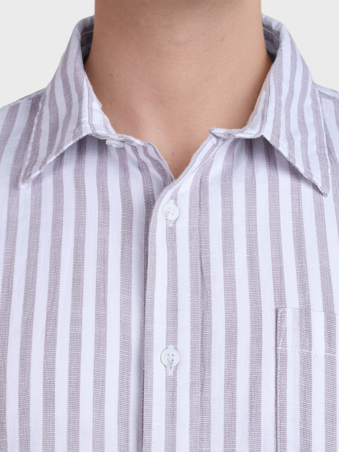 Men's Purple Super Relaxed Fit Vertical Stripes Casual Shirt - Image 3