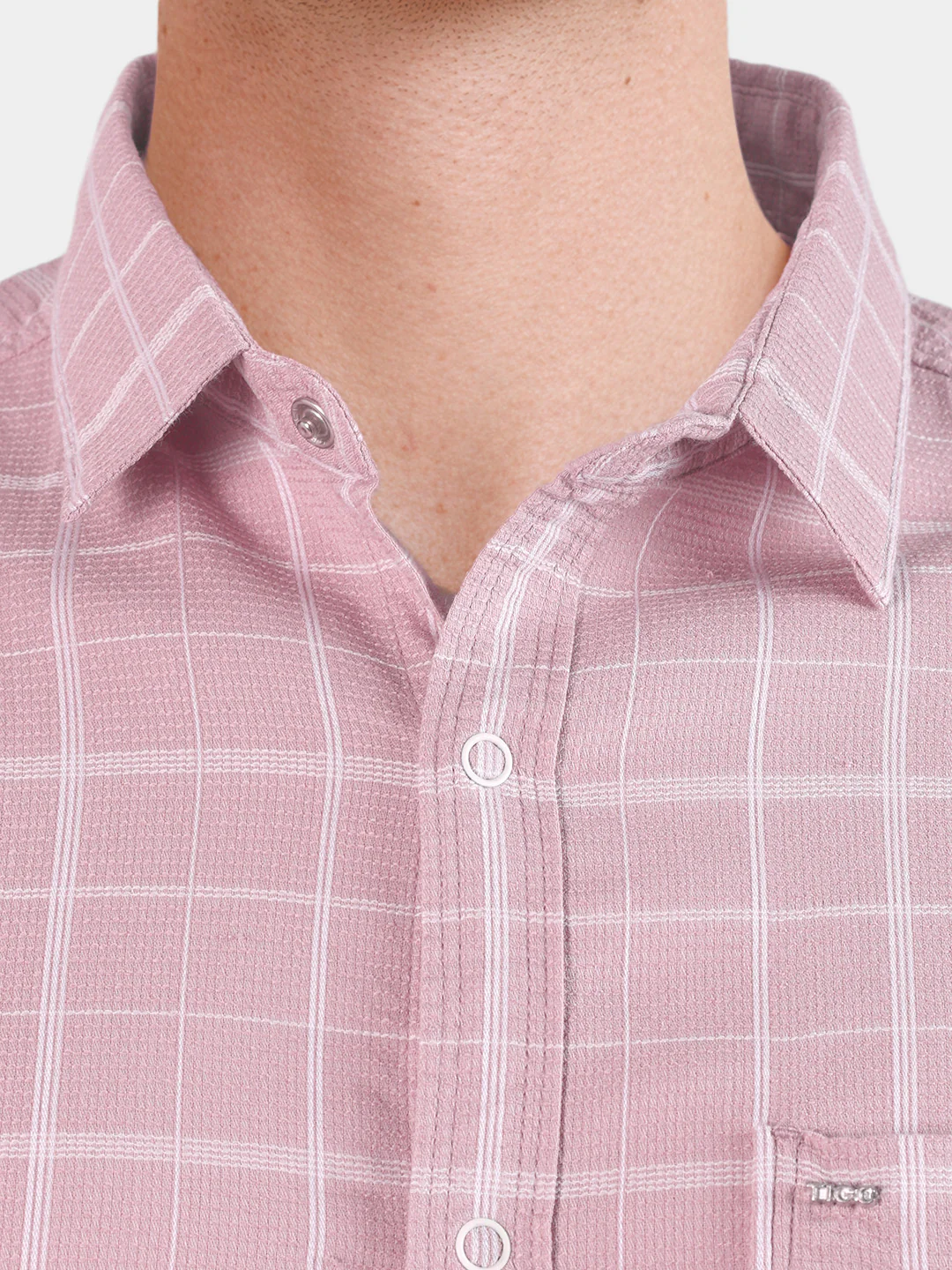 Men's Purple Slim Fit Checkered Casual Shirt - Image 3