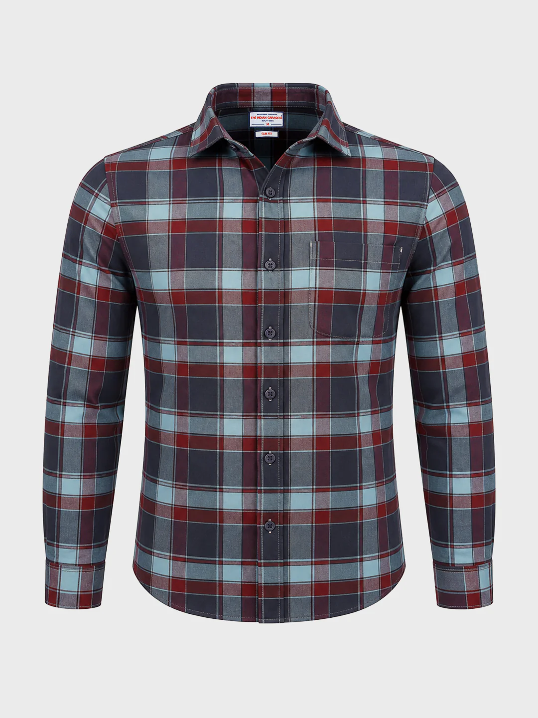 Men's Red Regular Fit Checkered Casual Shirt - Image 6