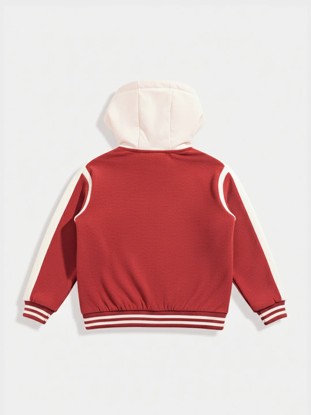 Men's Red Regular Fit Embroided Casual Bomber Jacket - Image 5