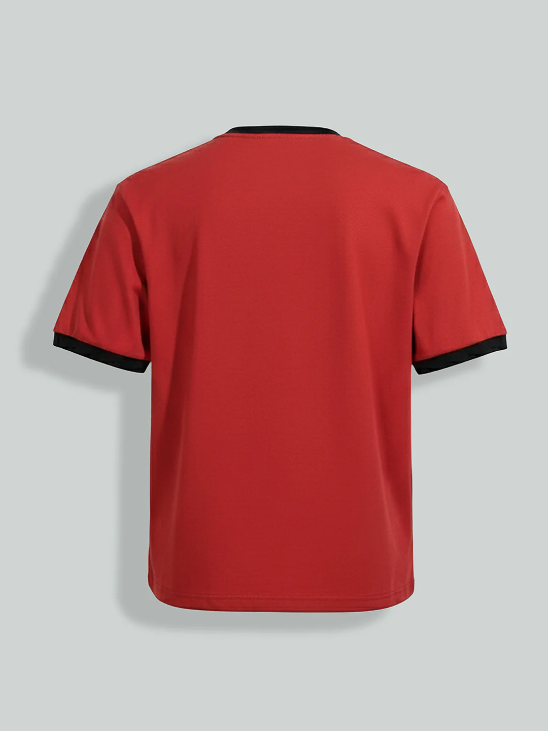Men's Red Relaxed Fit Graphic Printed 240 GSM Sport Wear T-Shirt - Image 5